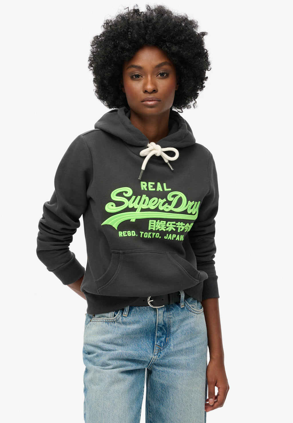 Neon Vintage Logo Embroidered Graphic Hoodie