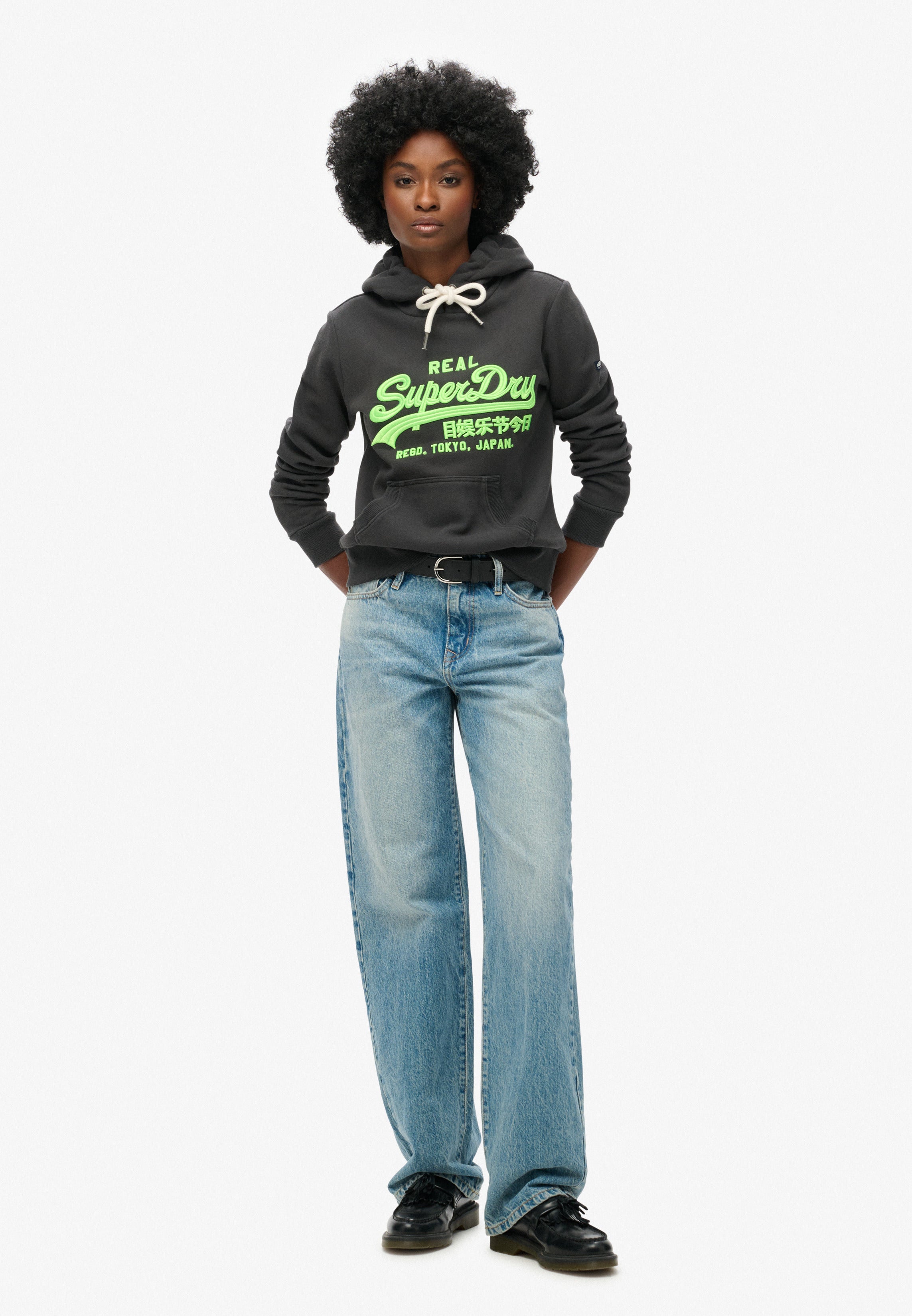 Neon Vintage Logo Embroidered Graphic Hoodie