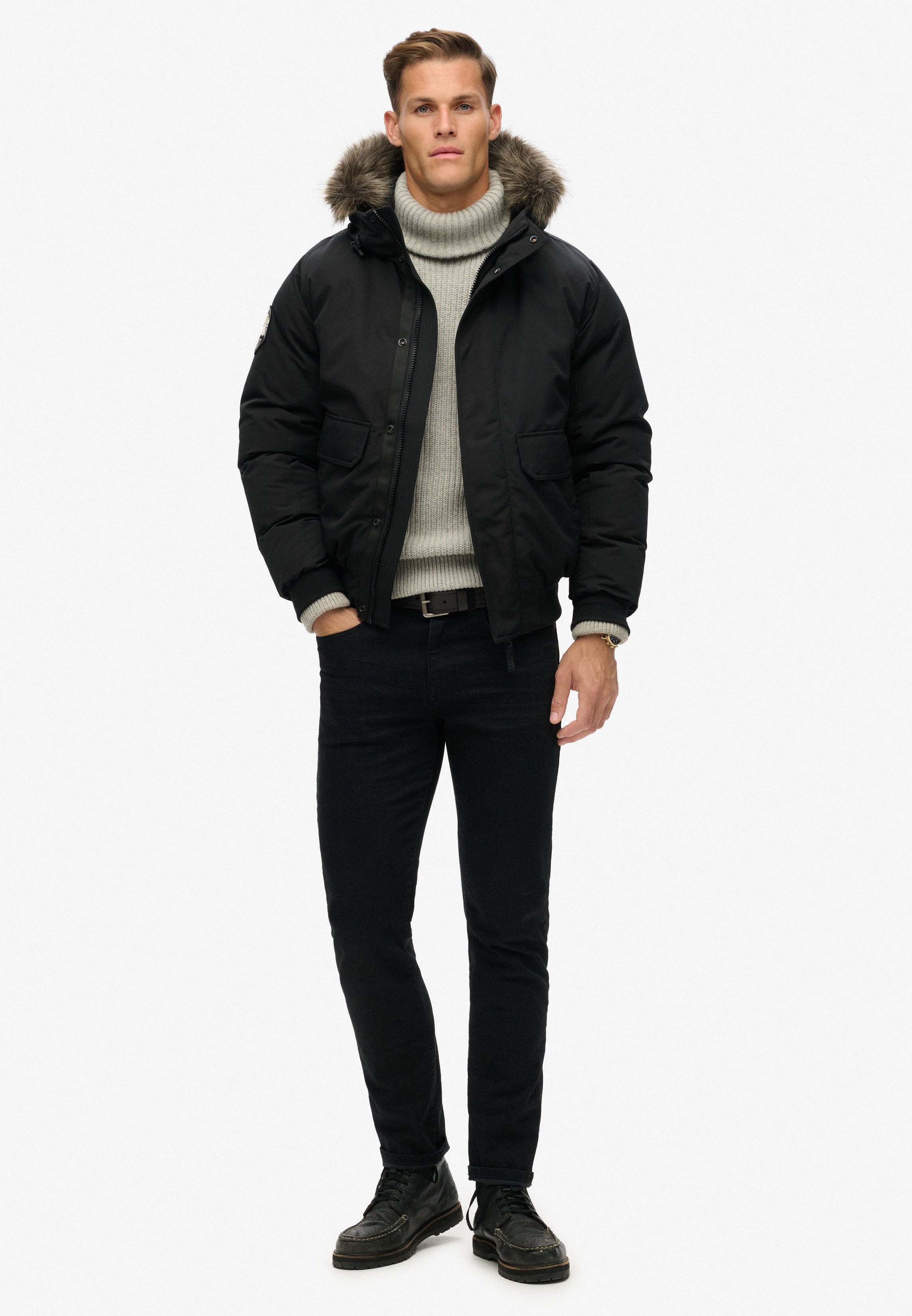 Everest Faux Fur Bomber Jacket