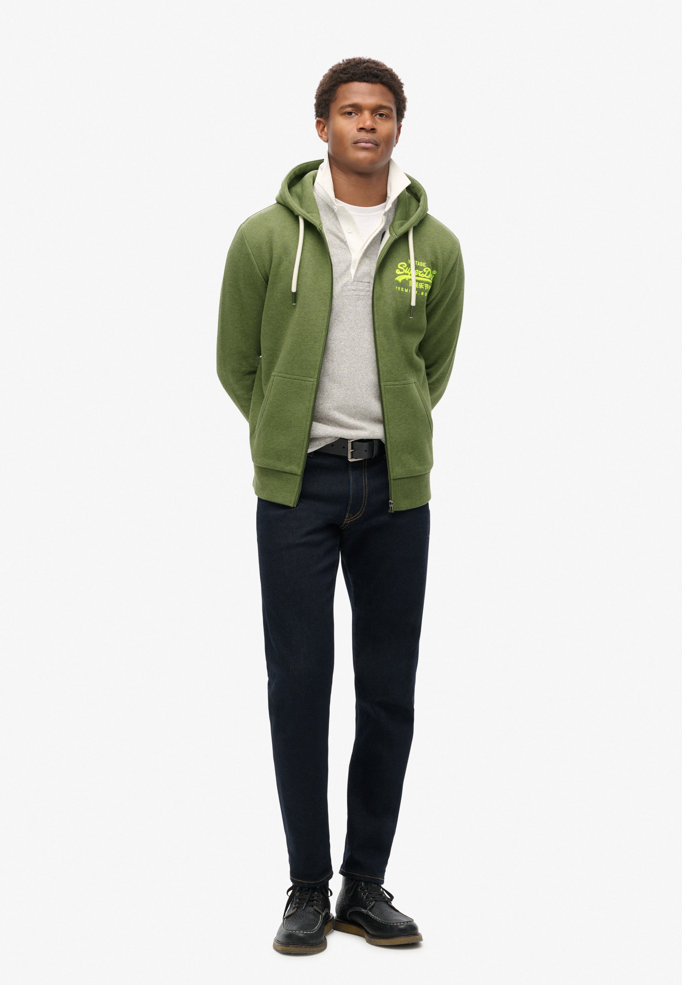 Neon Vintage Logo Graphic Zip Hoodie