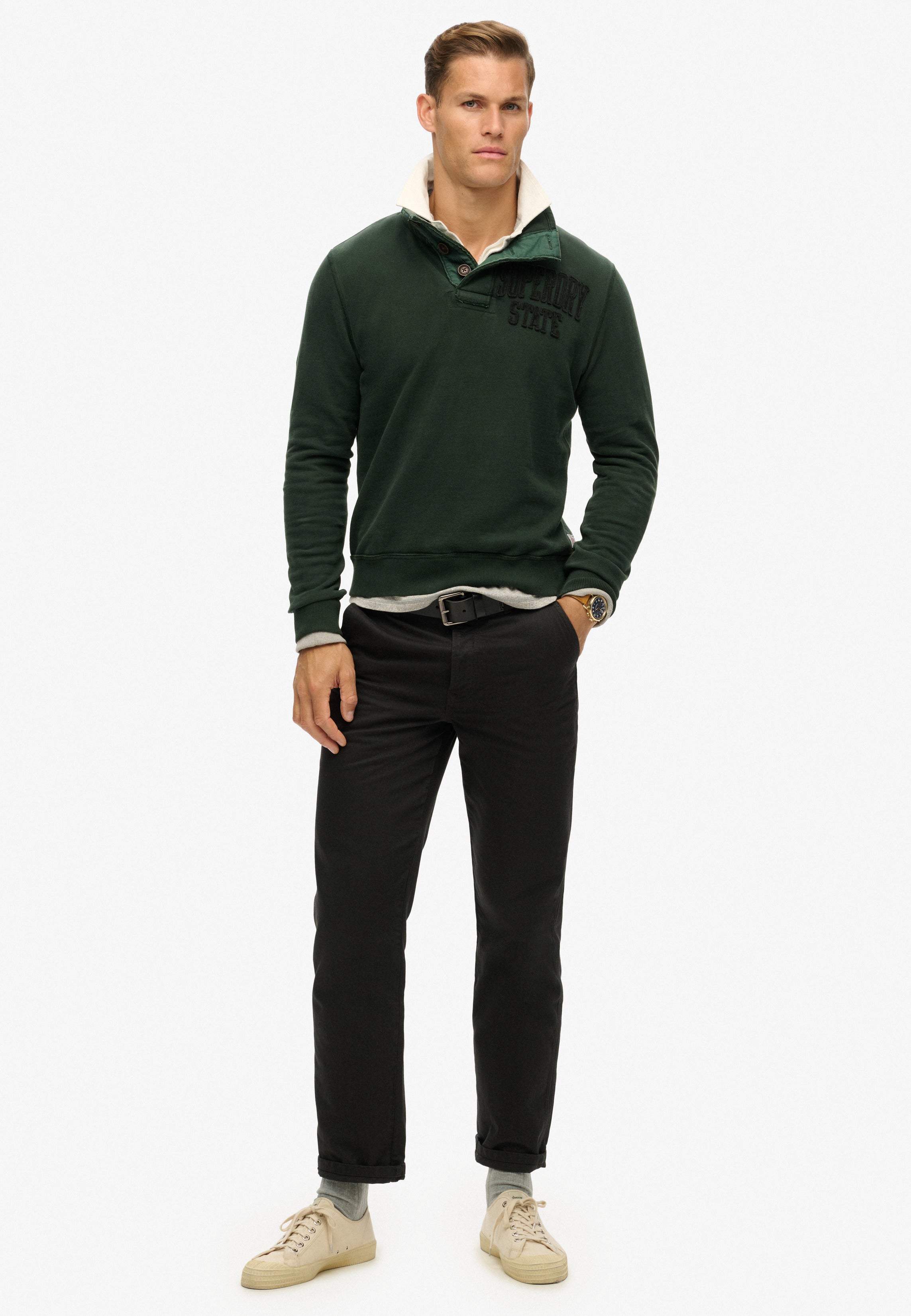 Vintage Athletic Half Button Jumper