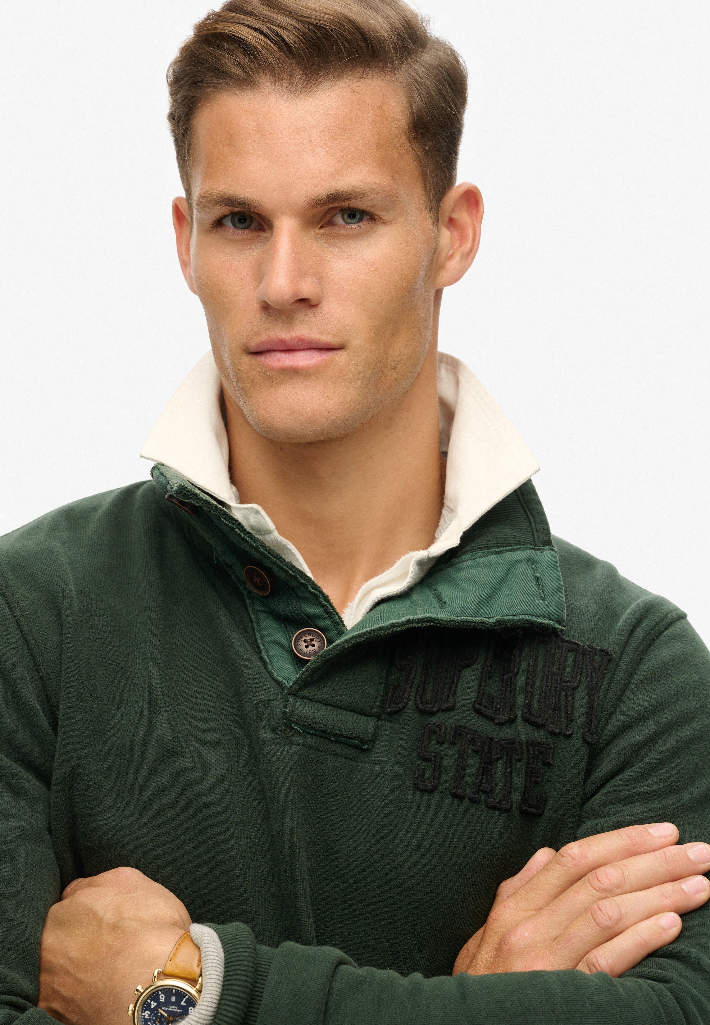 Vintage Athletic Half Button Jumper