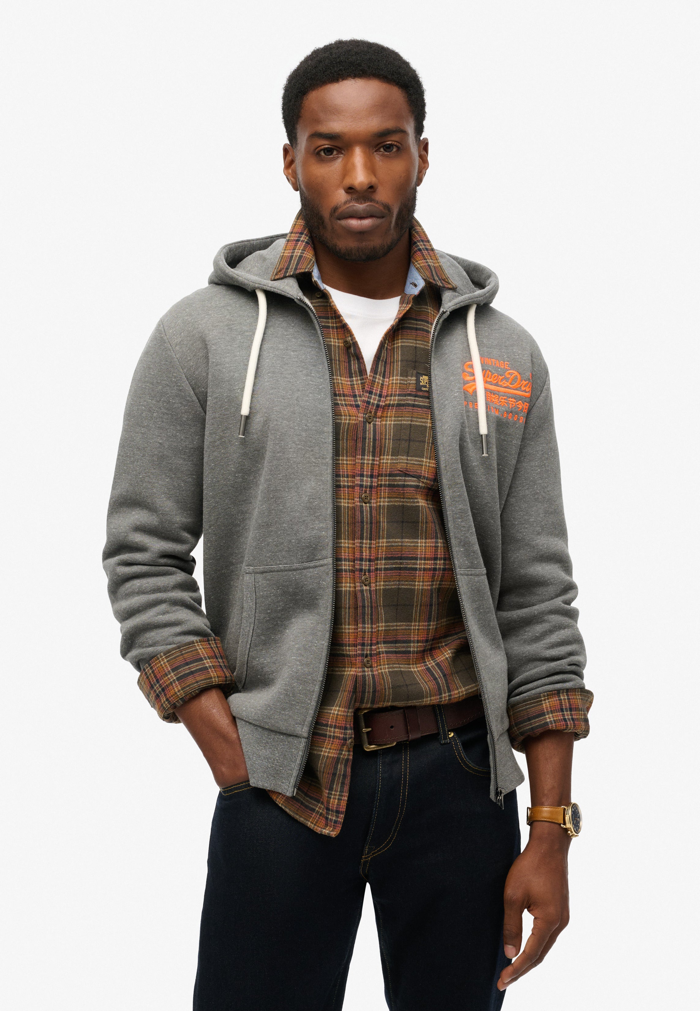 Neon Vintage Logo Graphic Zip Hoodie