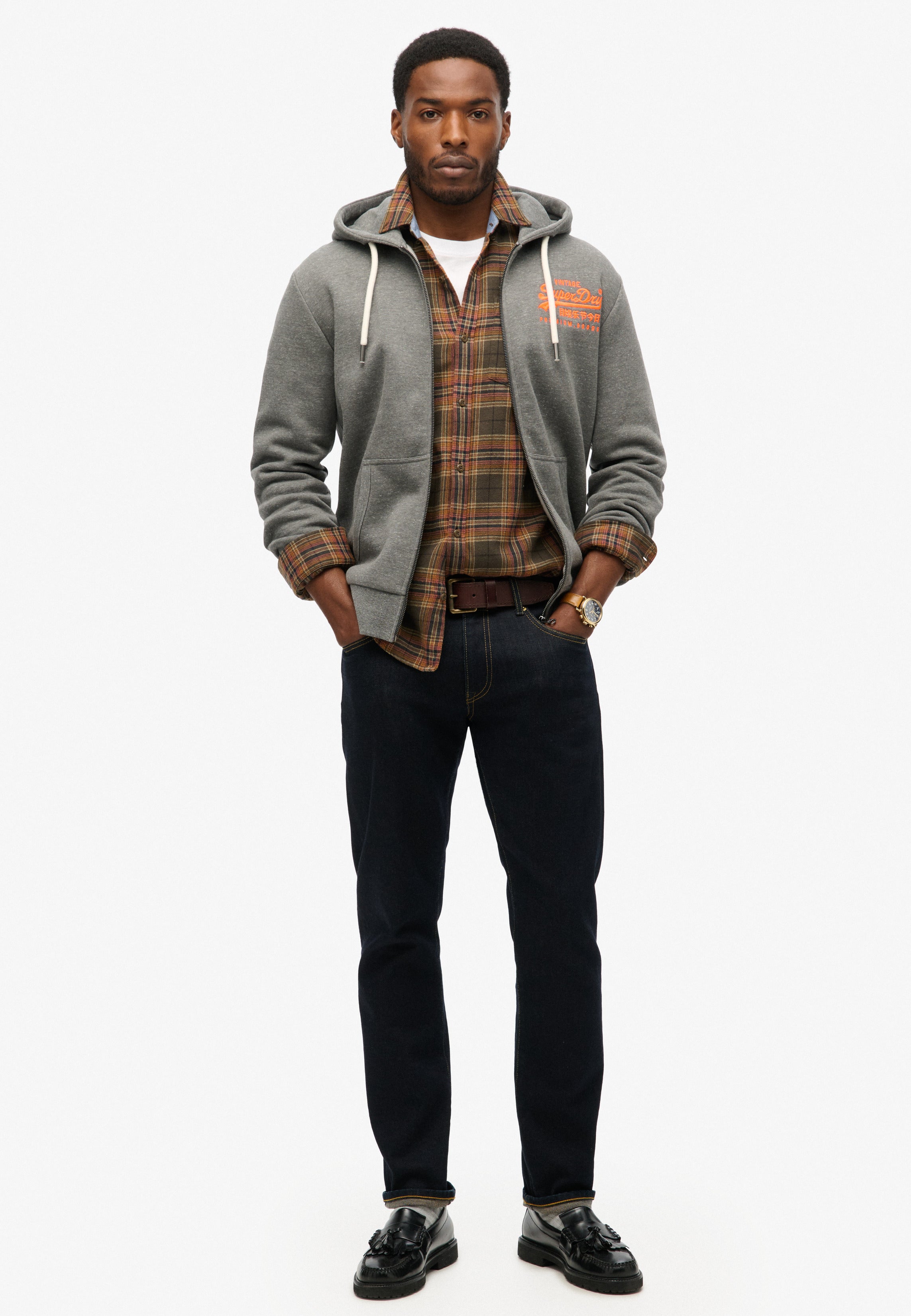 Neon Vintage Logo Graphic Zip Hoodie