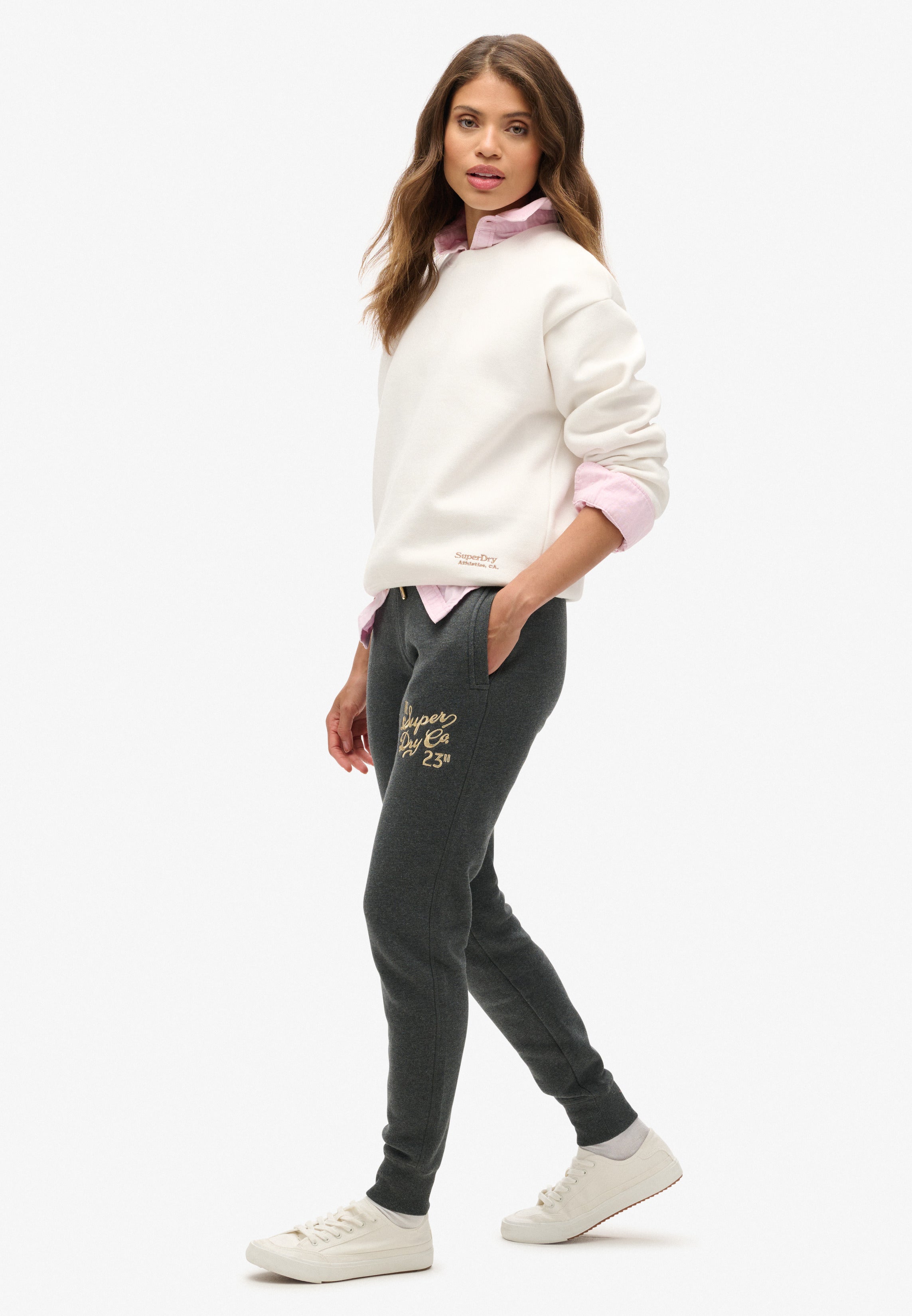 Luxe Metallic Logo Slim Joggers