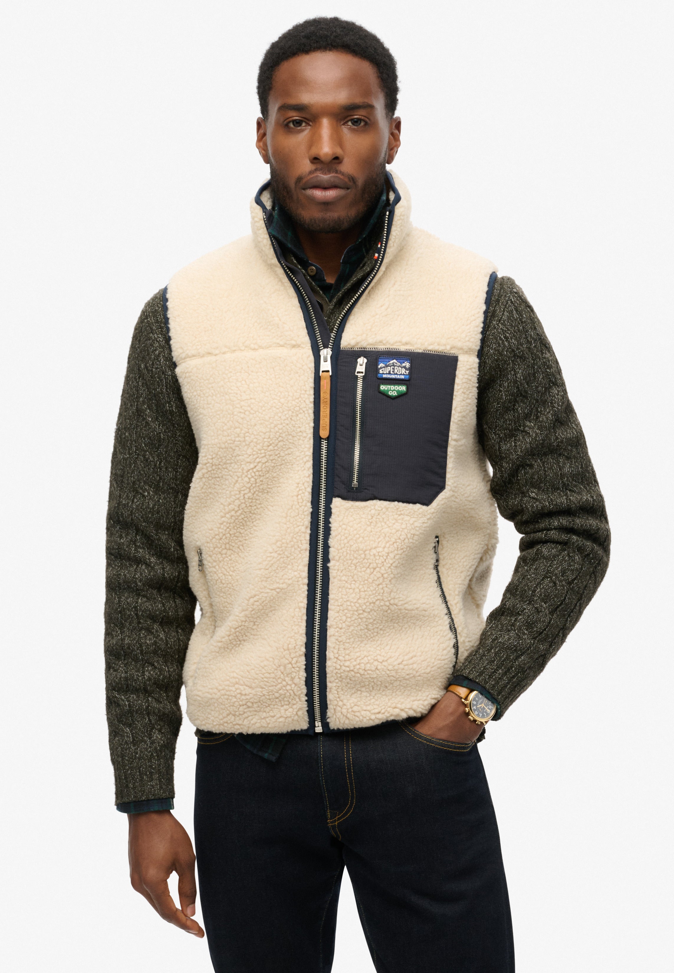 Vintage Retro Borg Fleece Gilet