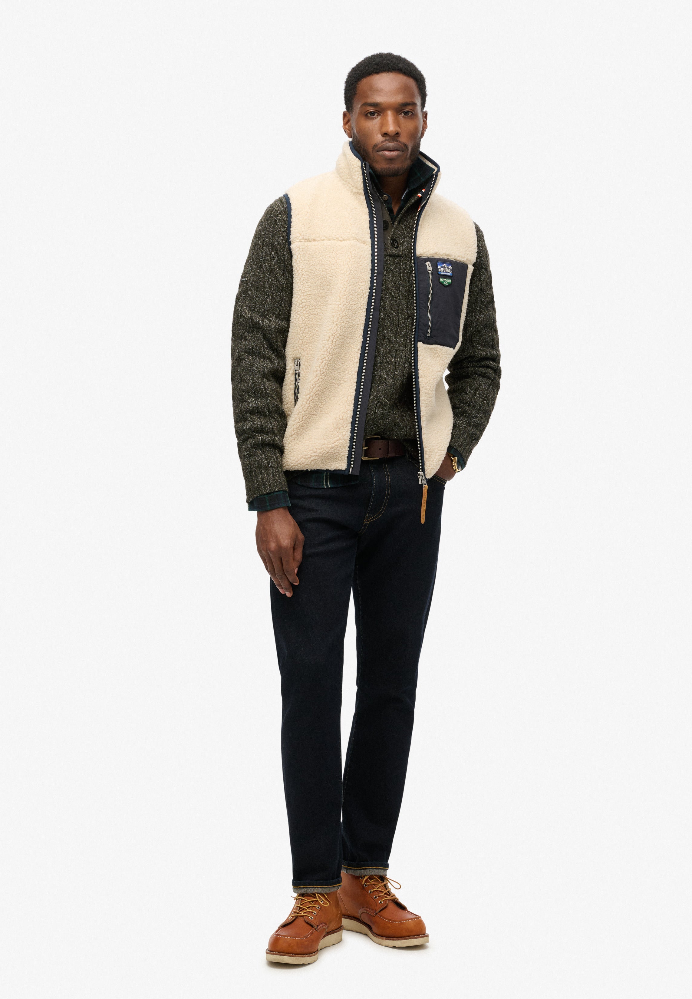 Vintage Retro Borg Fleece Gilet