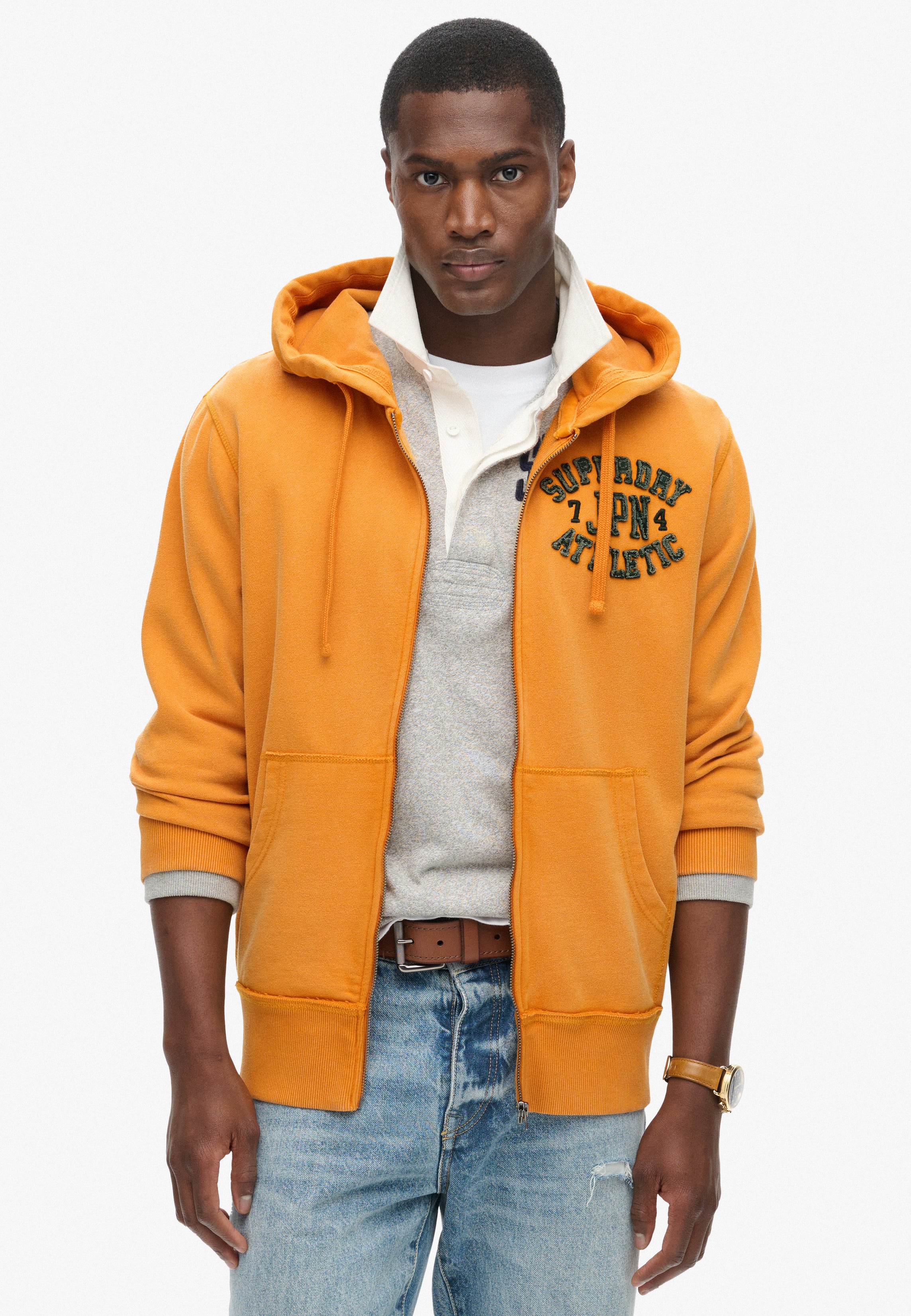 Vintage Athletic Zip Hoodie