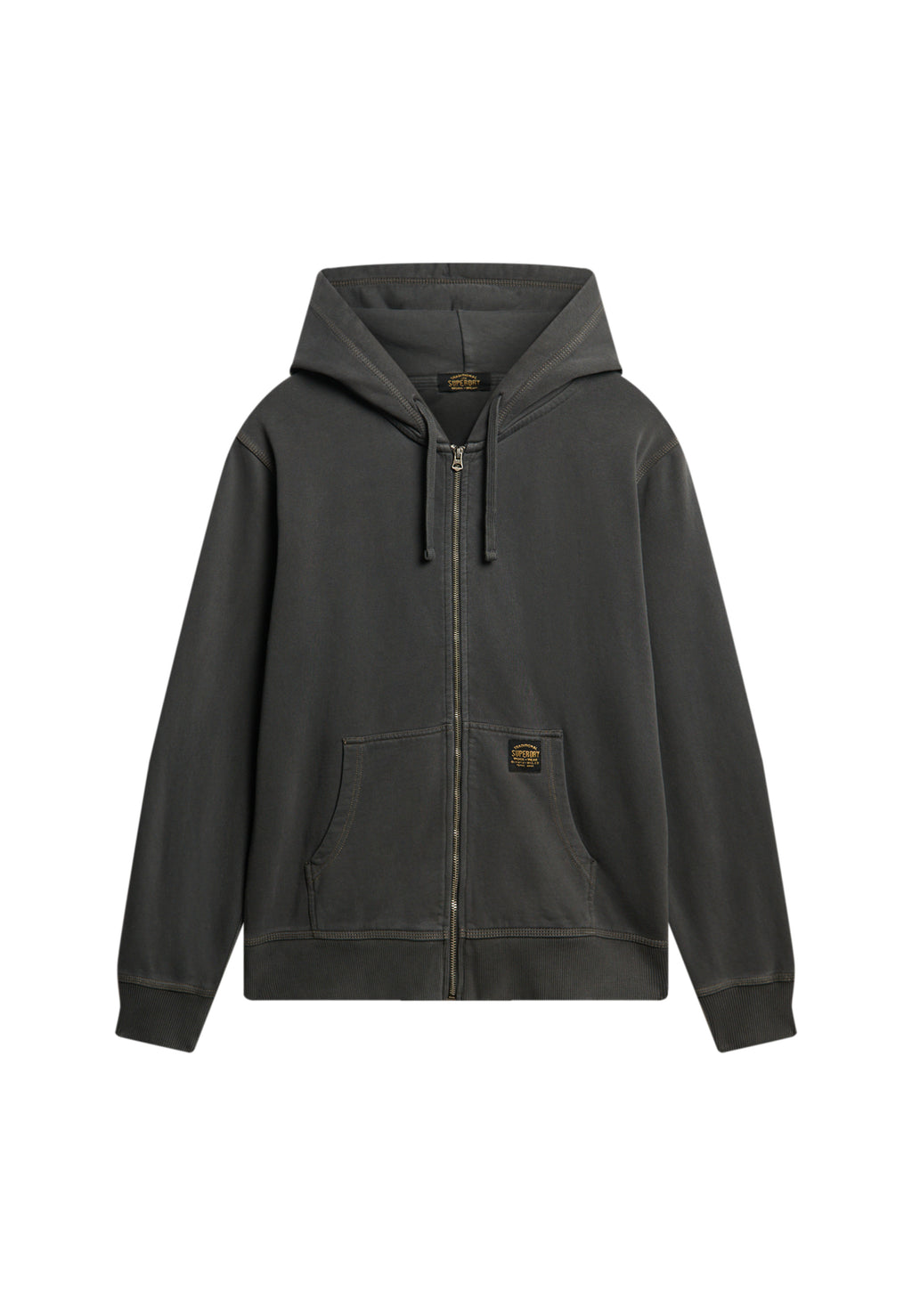 Contrast Stitch Relaxed Zip Hoodie