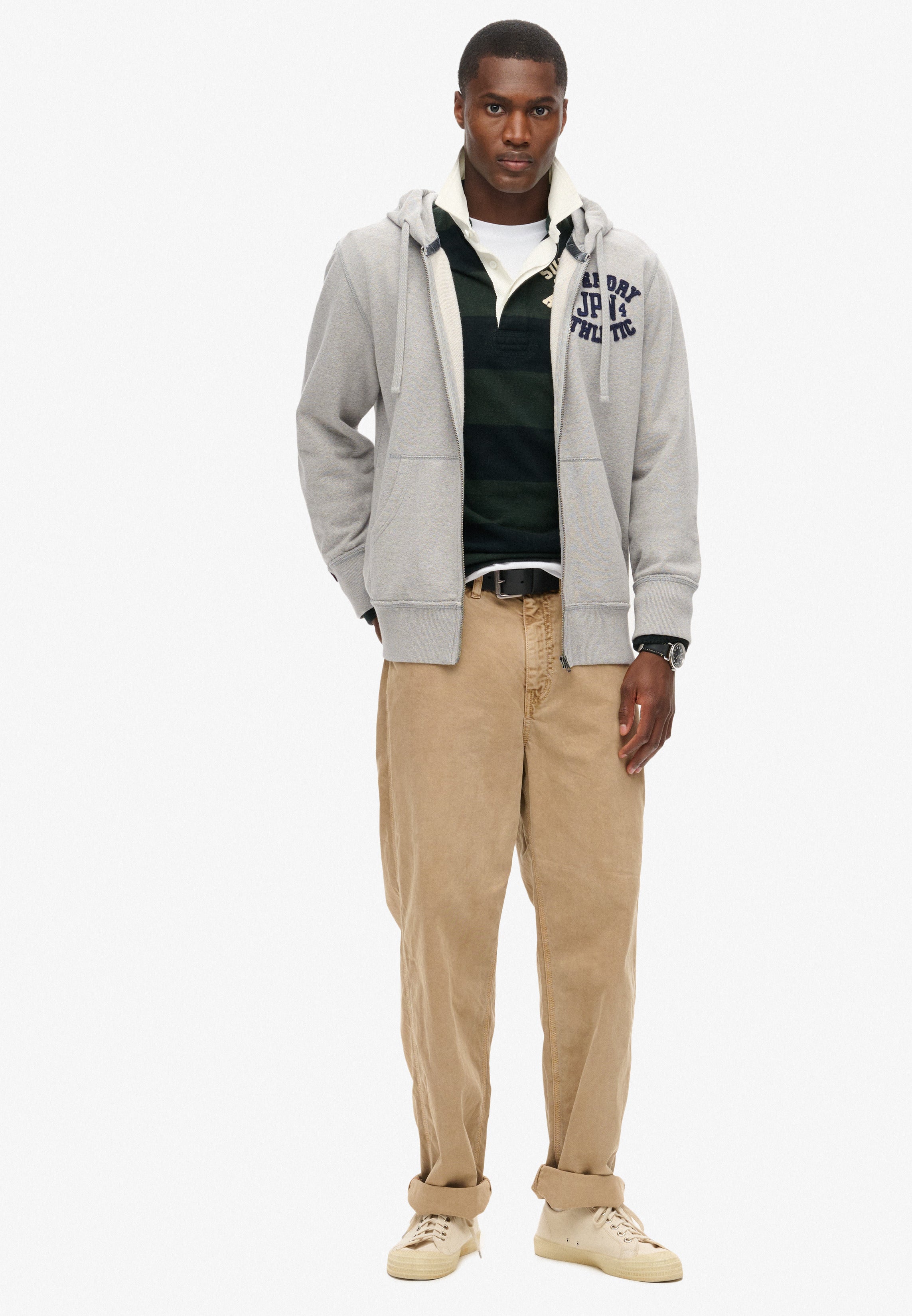 Vintage Athletic Zip Hoodie