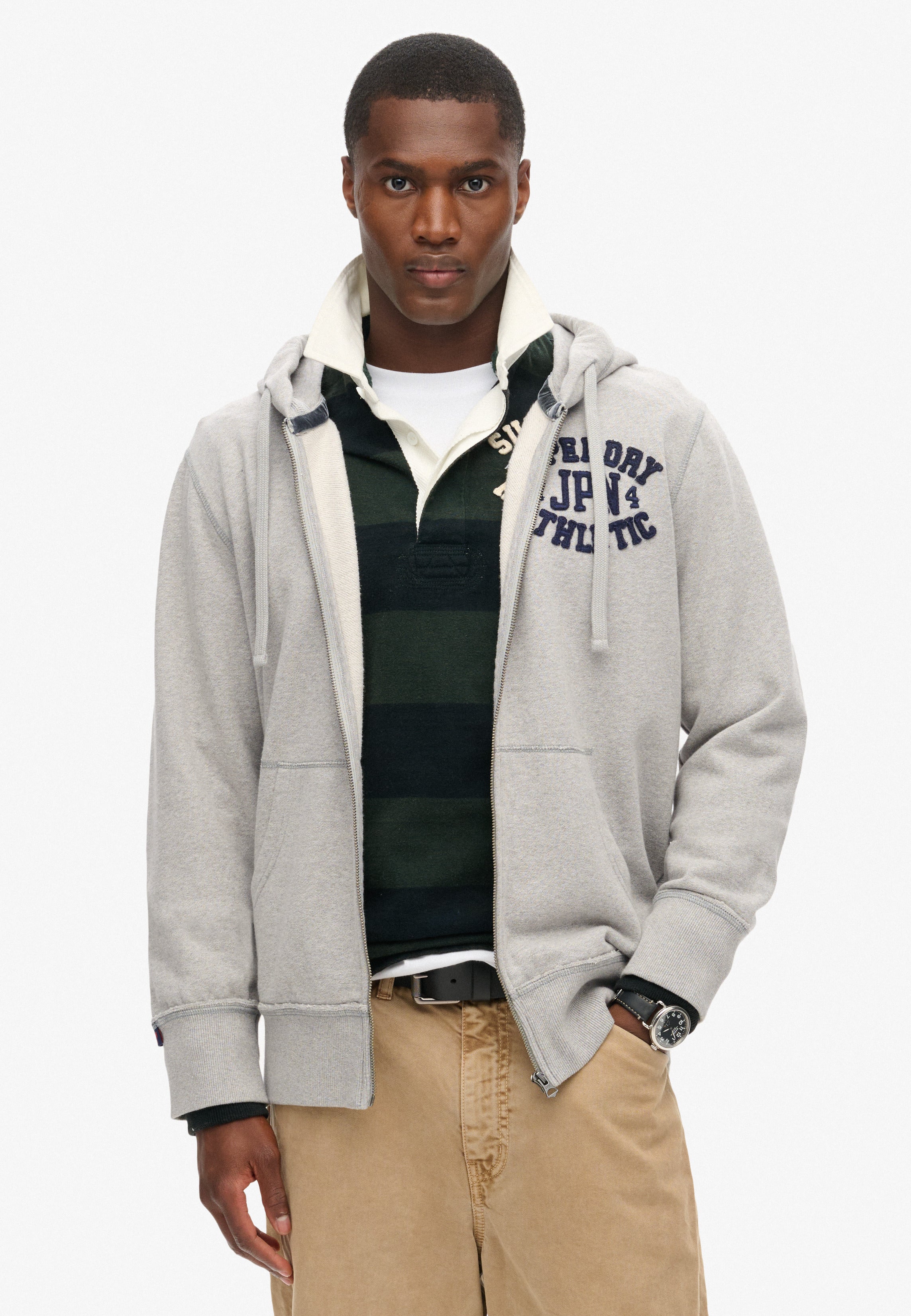 Vintage Athletic Zip Hoodie