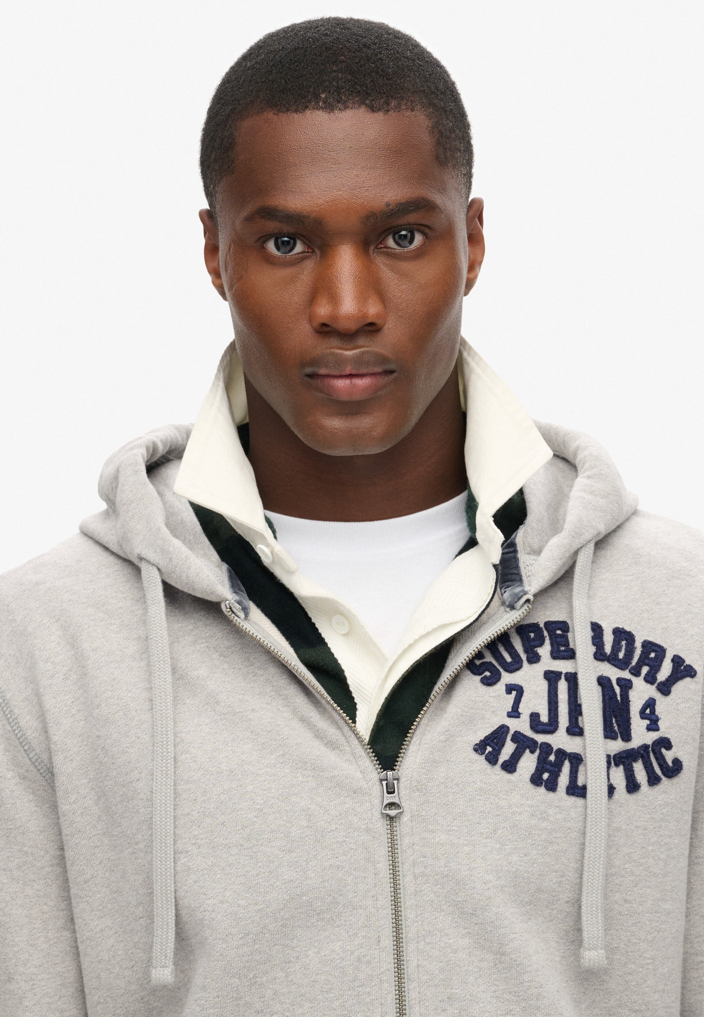 Vintage Athletic Zip Hoodie