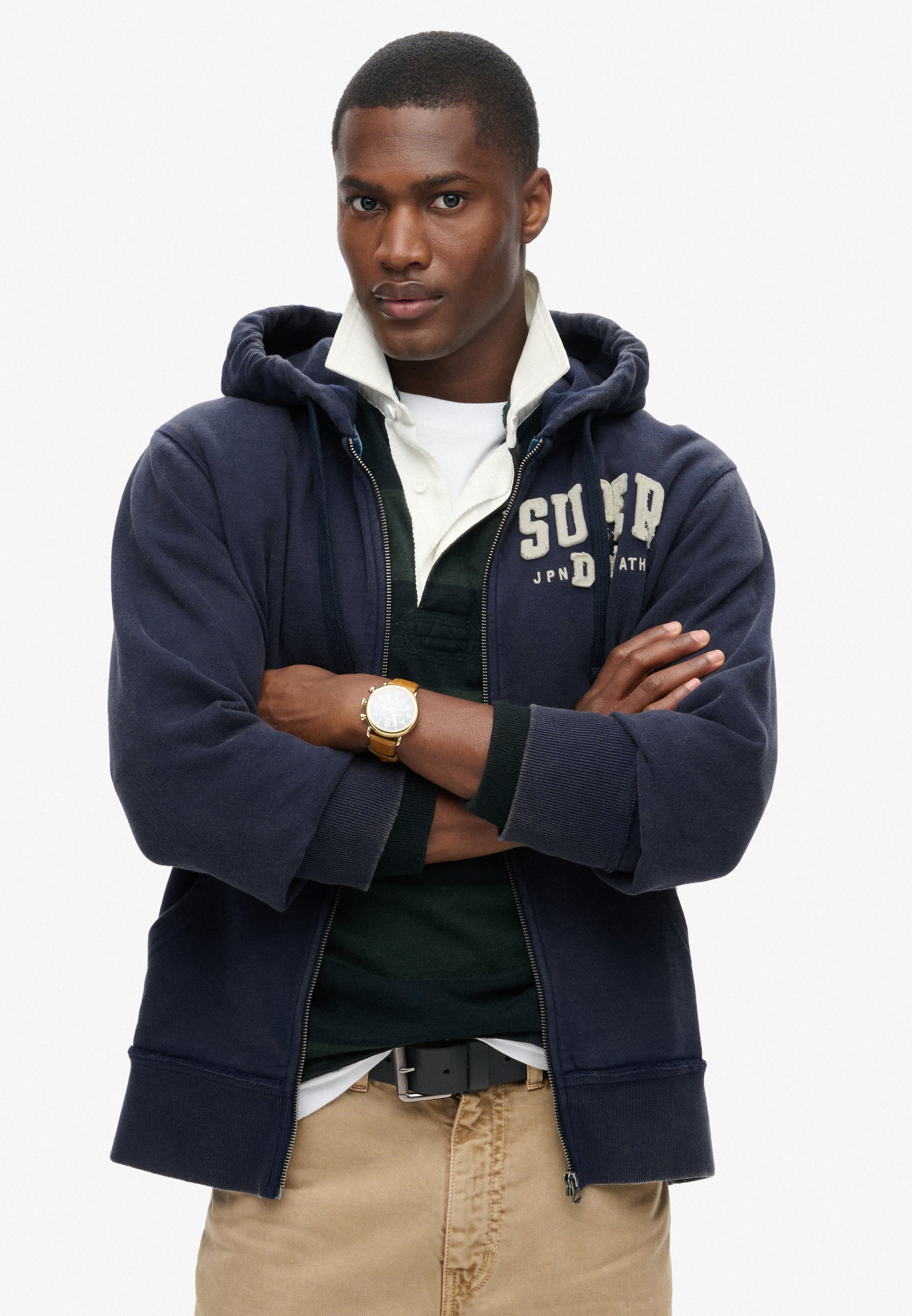 Vintage Athletic Zip Hoodie