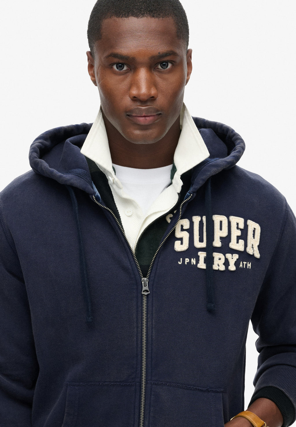 Vintage Athletic Zip Hoodie