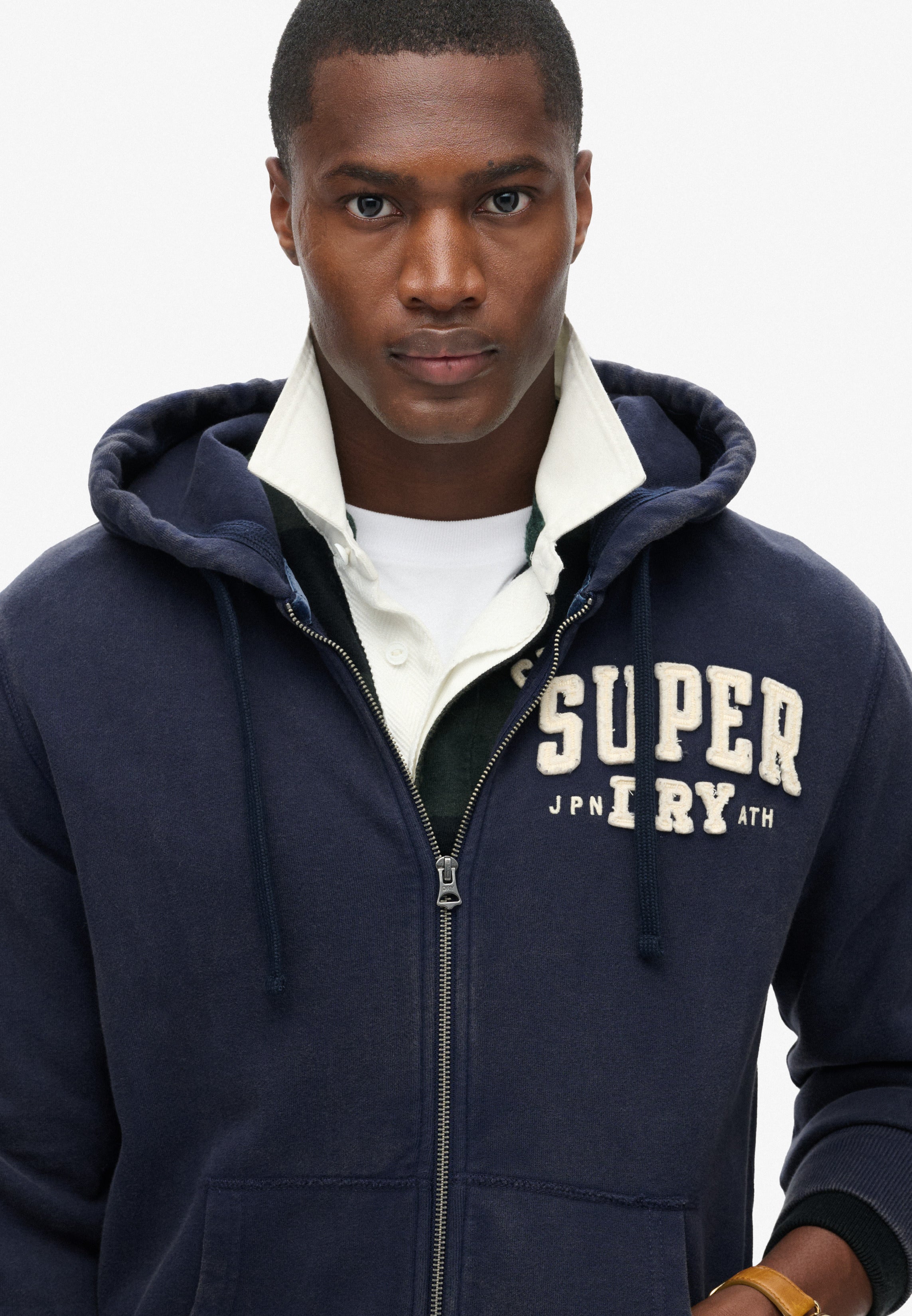 Vintage Athletic Zip Hoodie