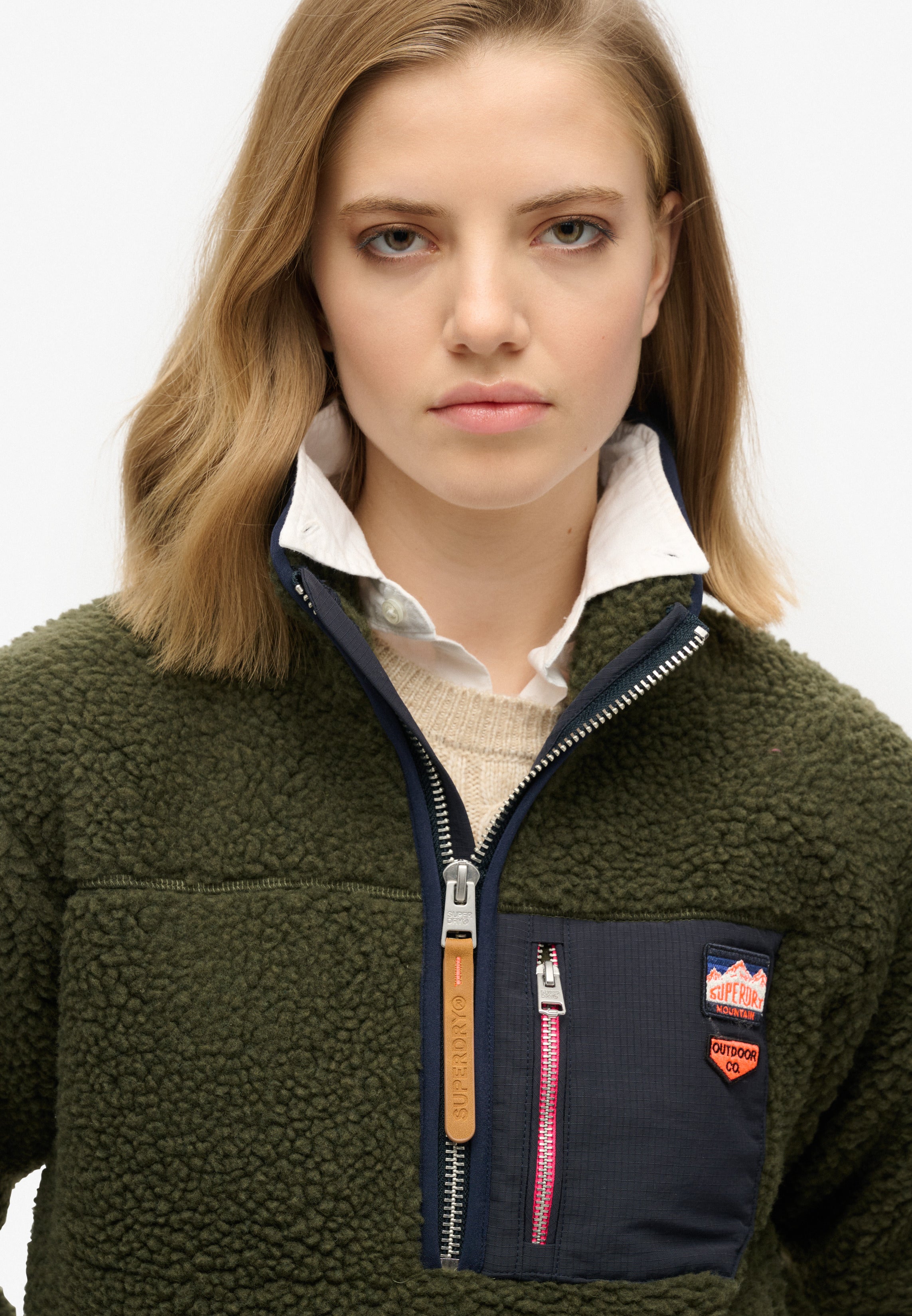 Vintage Retro Half Zip Fleece Jumper