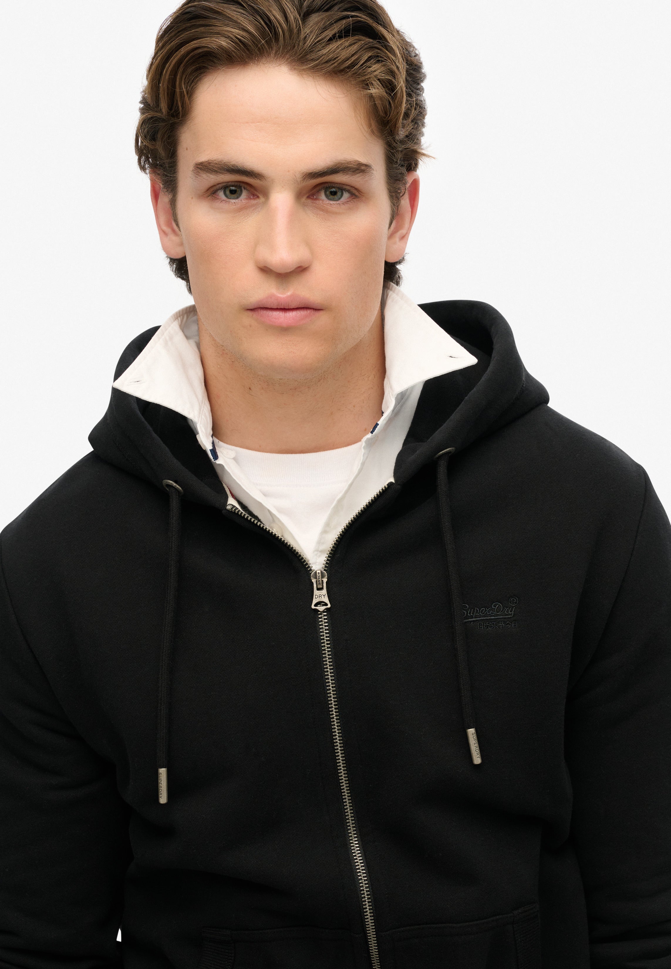 Essential Logo Half Brushed Zip Hoodie