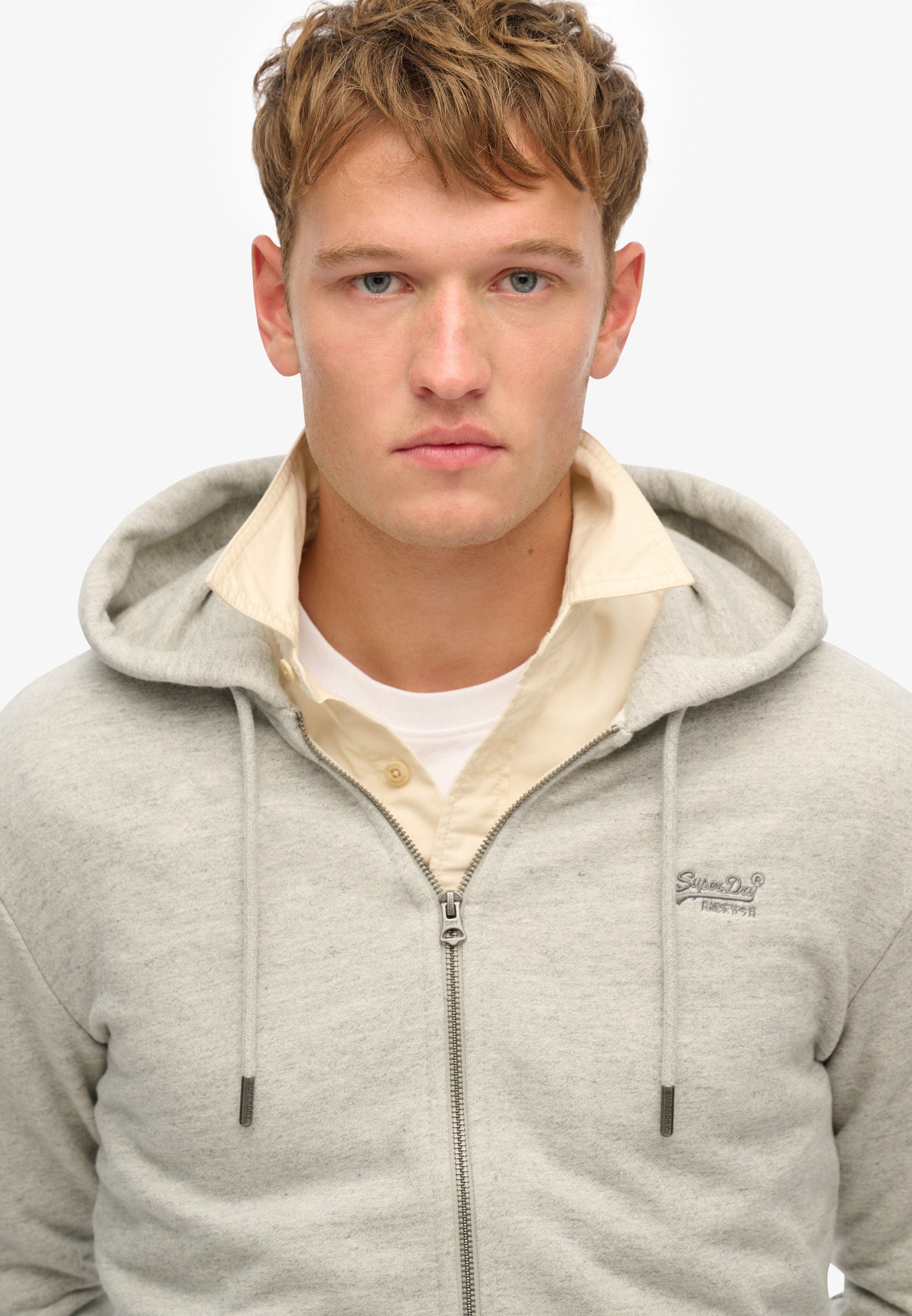 Essential Logo Half Brushed Zip Hoodie