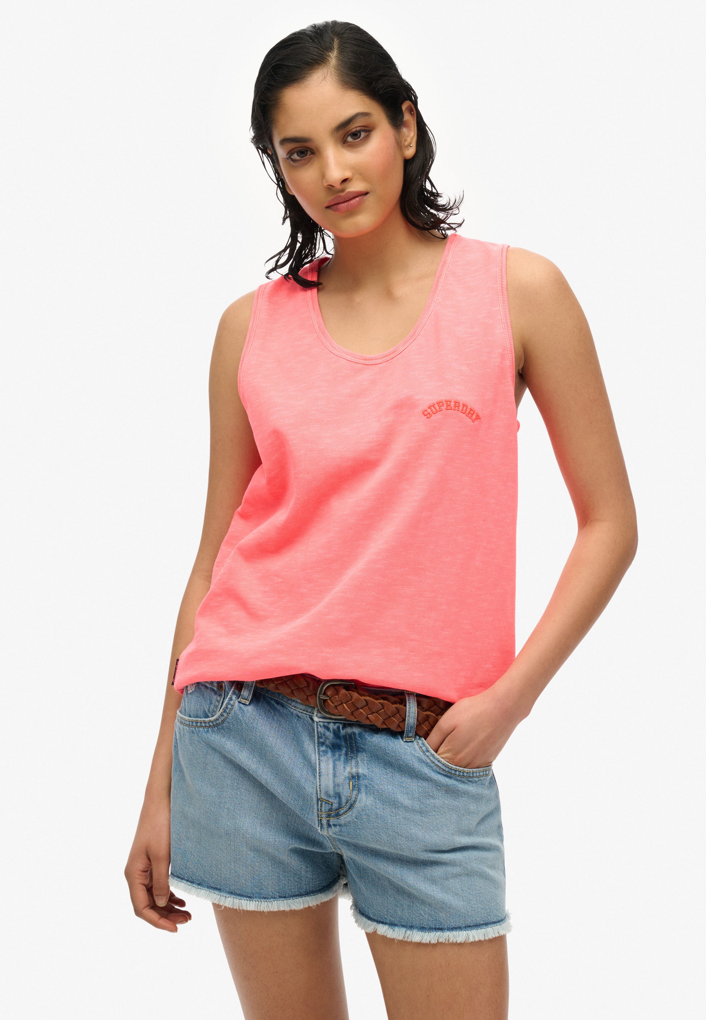 Essential Logo Garment Dye Vest Top