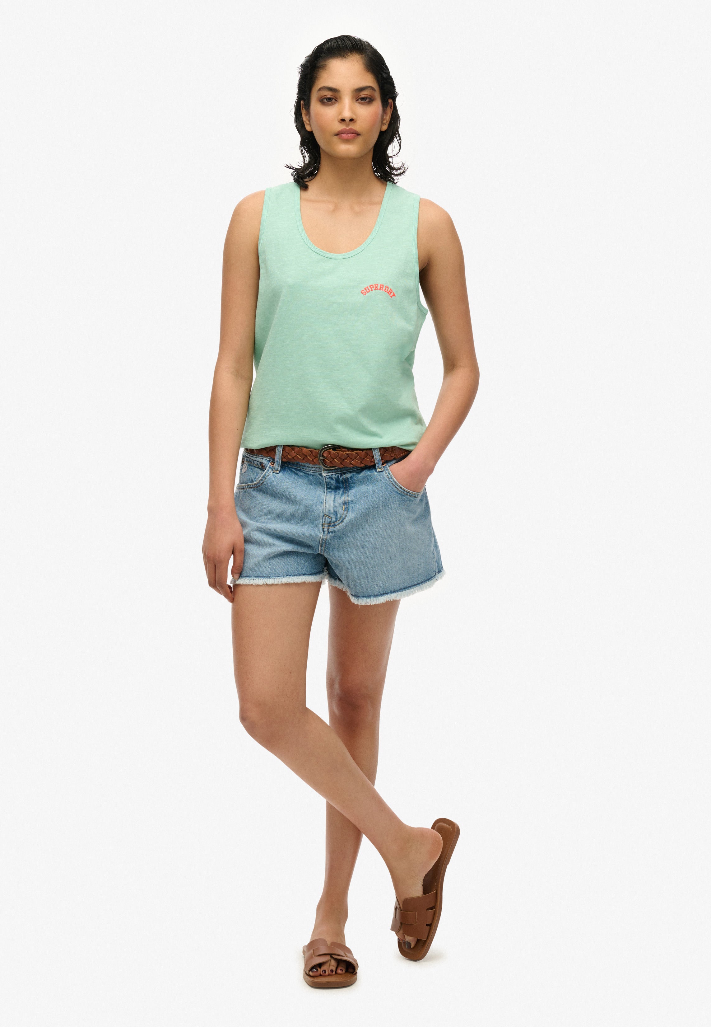 Essential Logo Garment Dye Vest Top