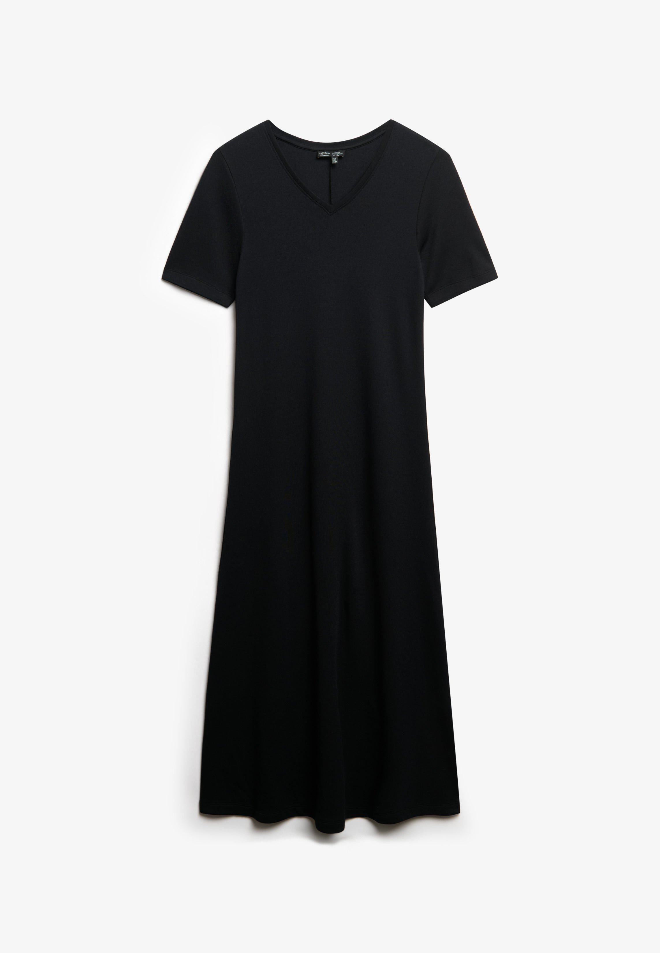 Short Sleeve V-Neck Midi Jersey Dress