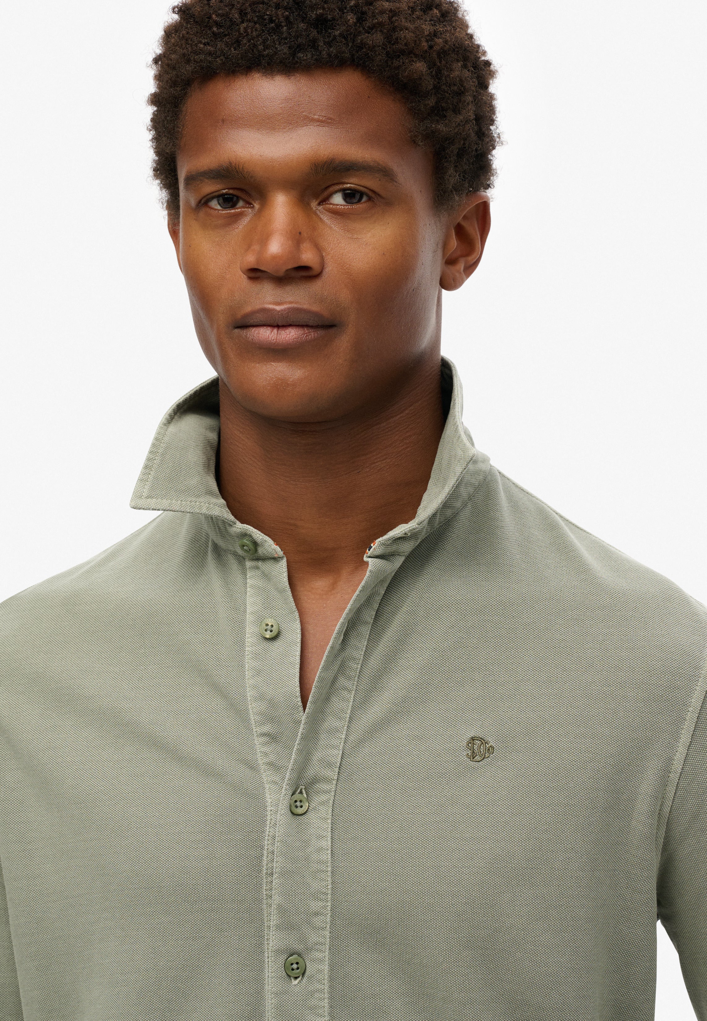 Vintage Destroy Pique Long Sleeve Shirt