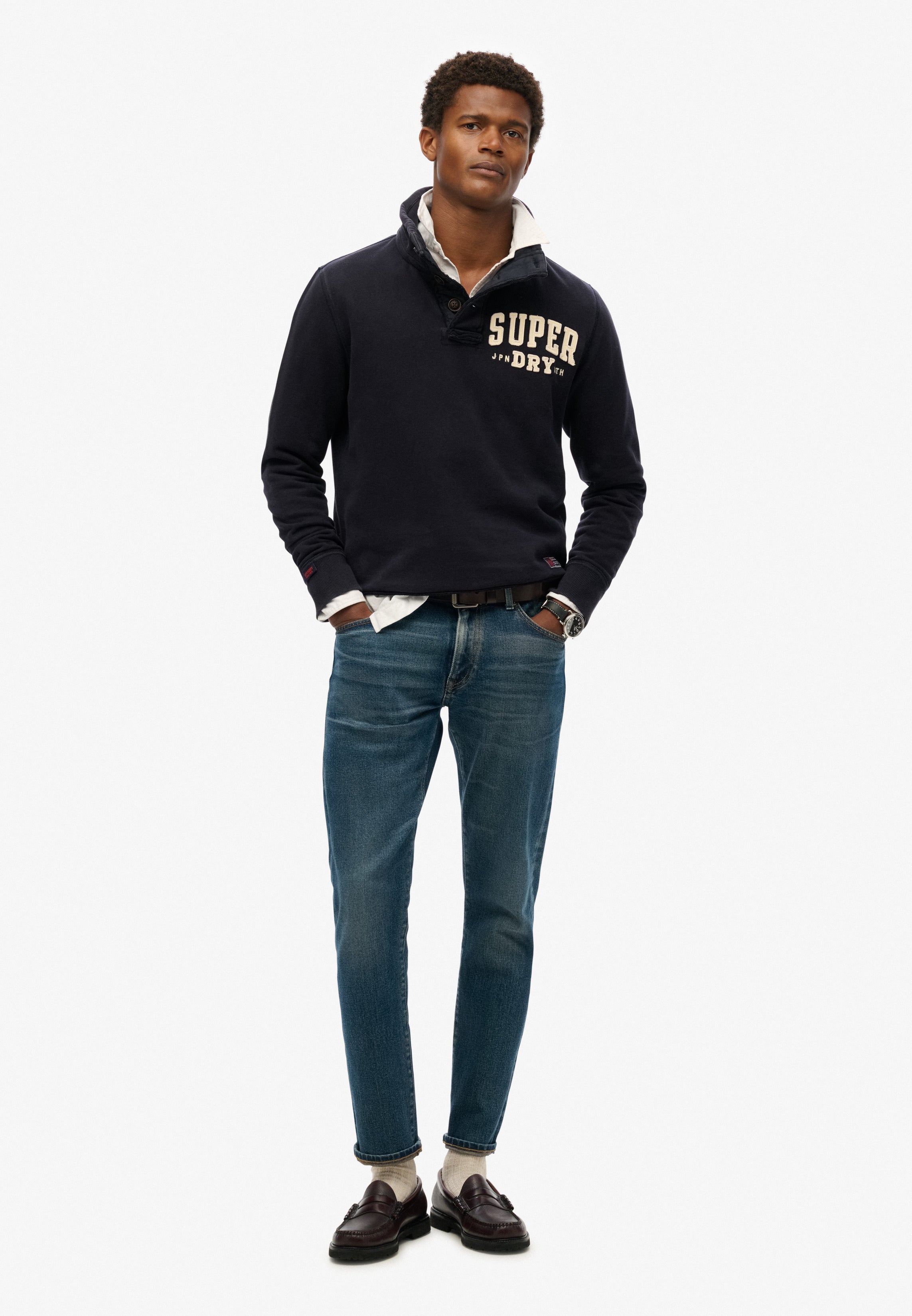 سويت شيرت رياضي عتيق من نوع Henley
