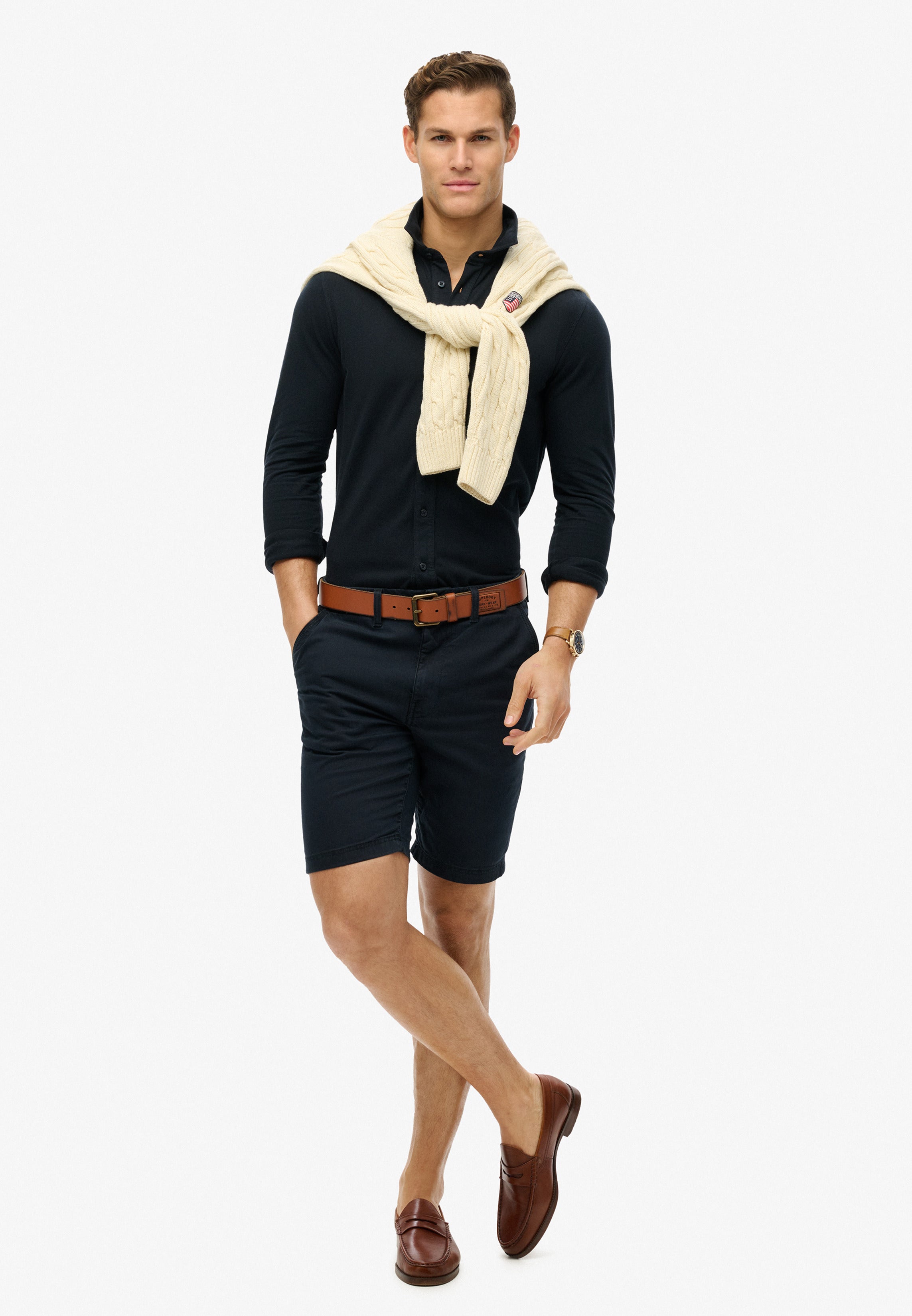 Vintage Destroy Pique Long Sleeve Shirt