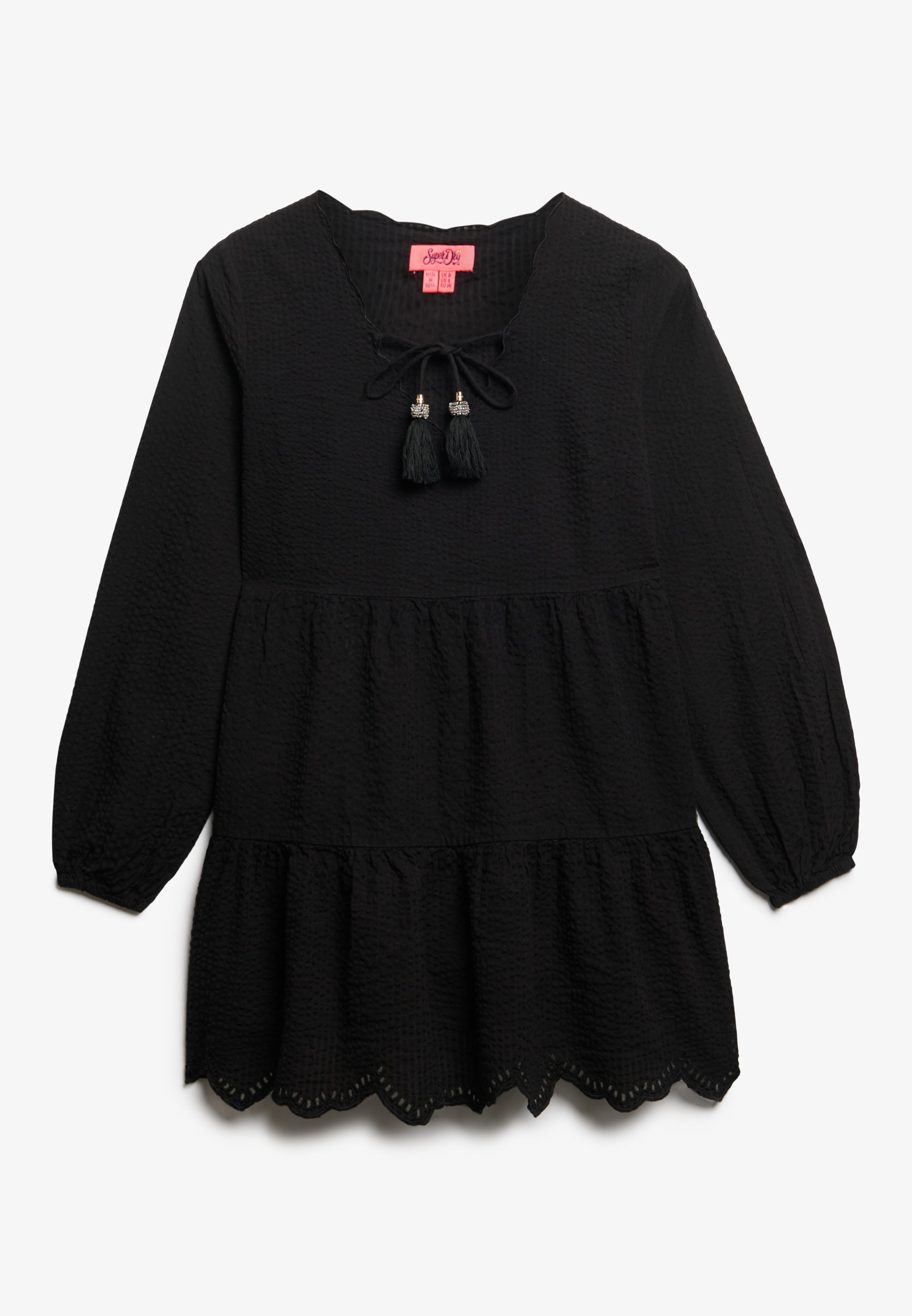 Broderie Tiered Mini Dress