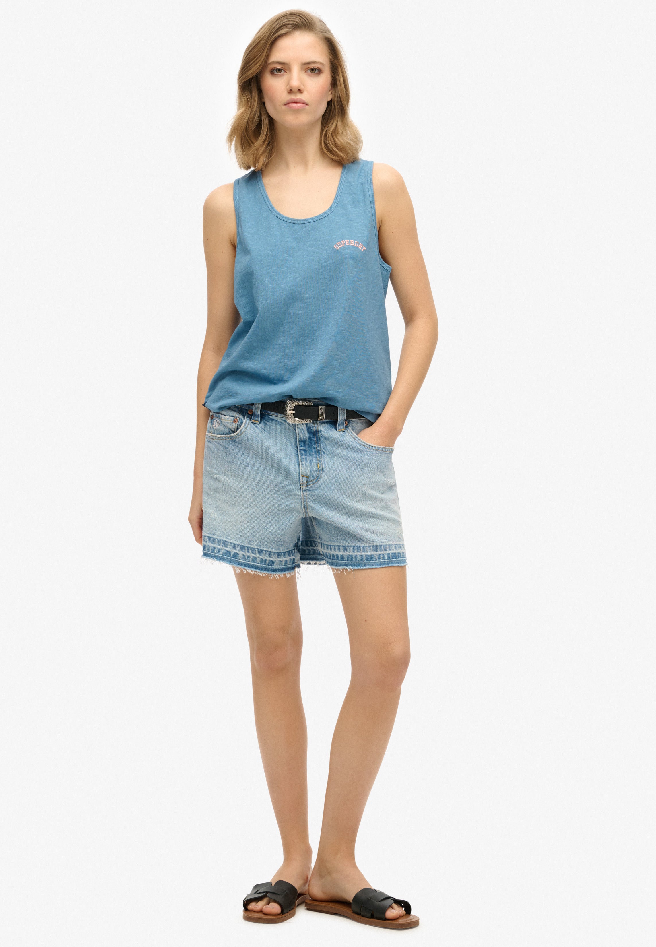 Essential Logo Garment Dye Vest Top