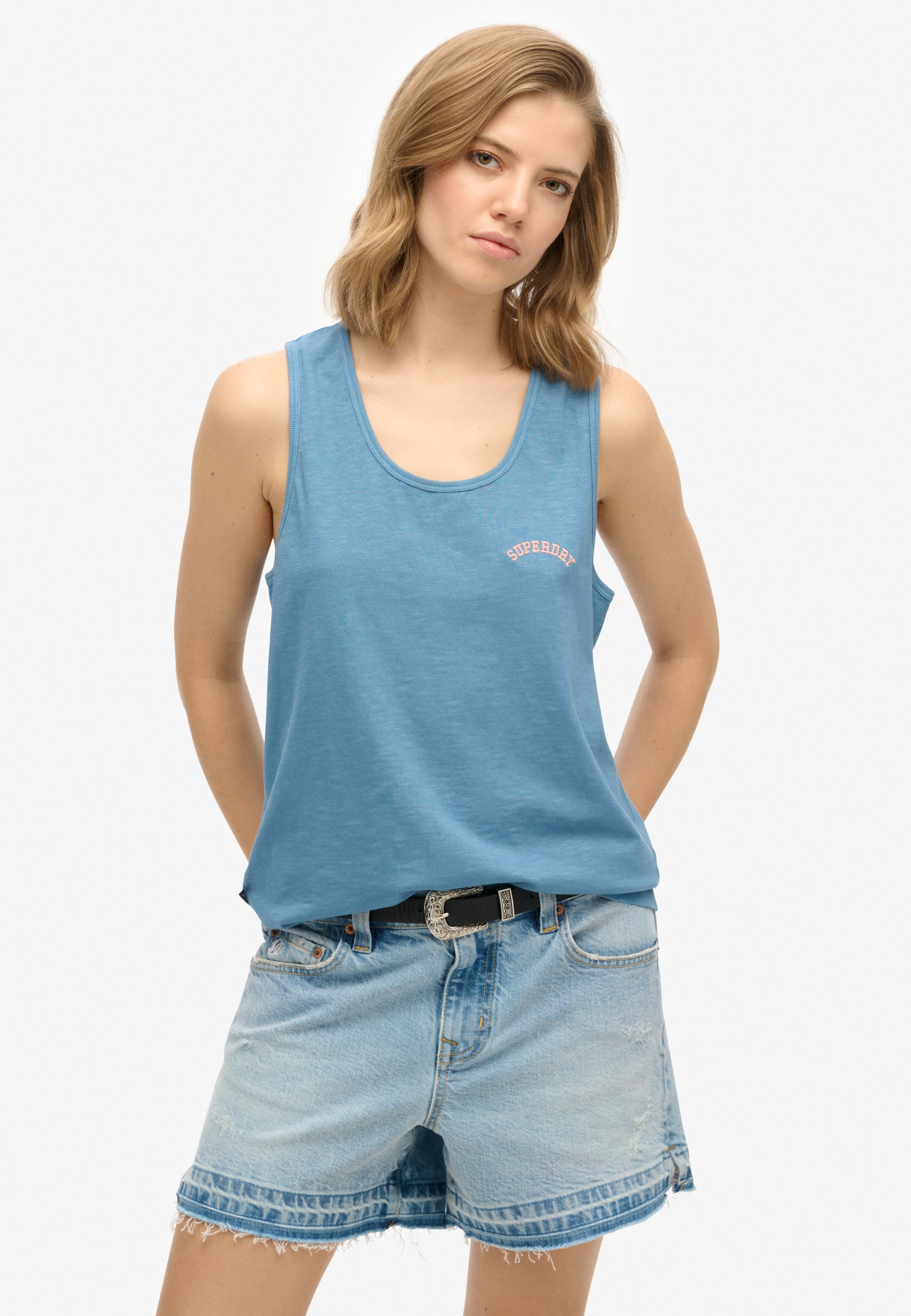 Essential Logo Garment Dye Vest Top