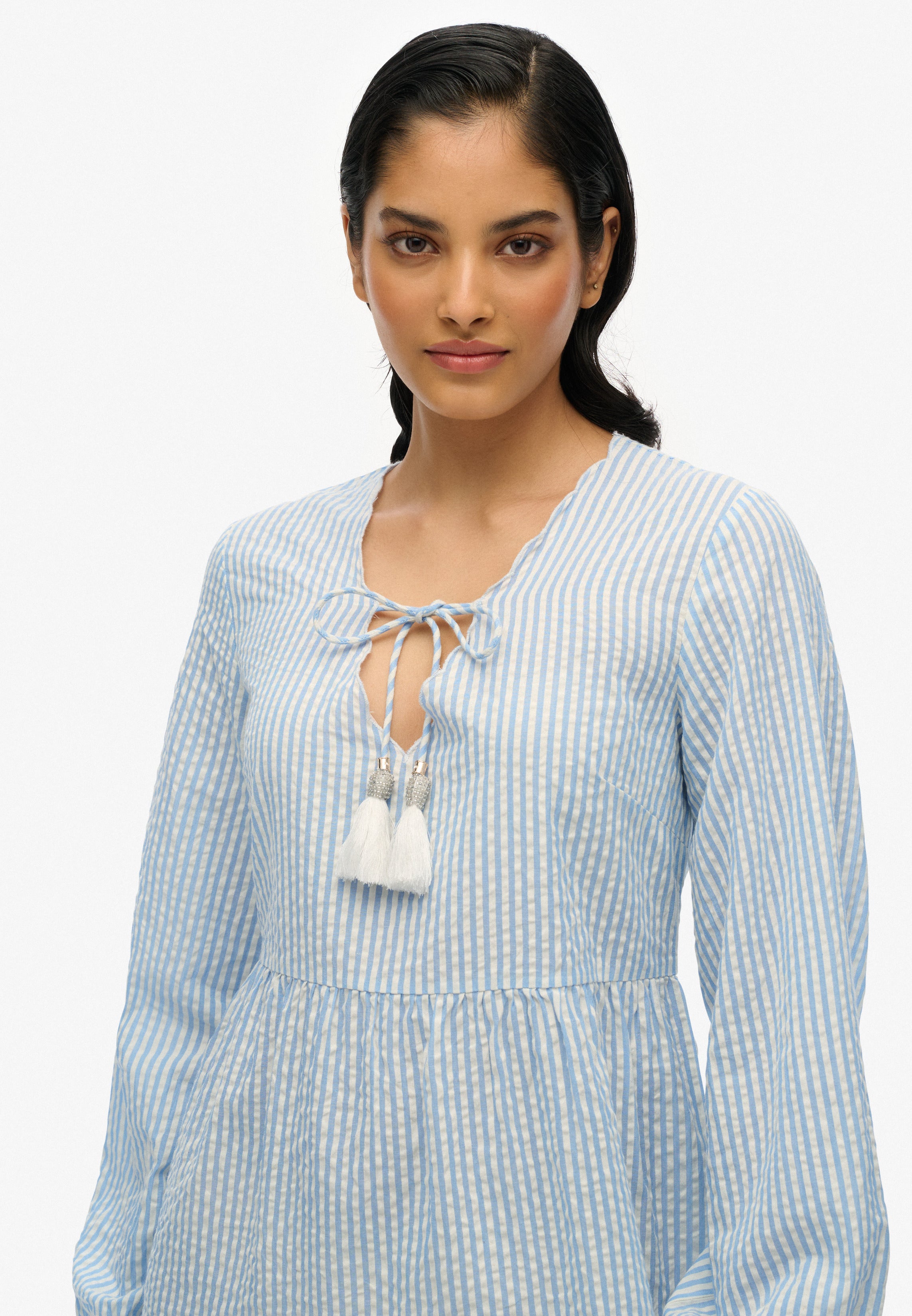 Broderie Tiered Mini Dress