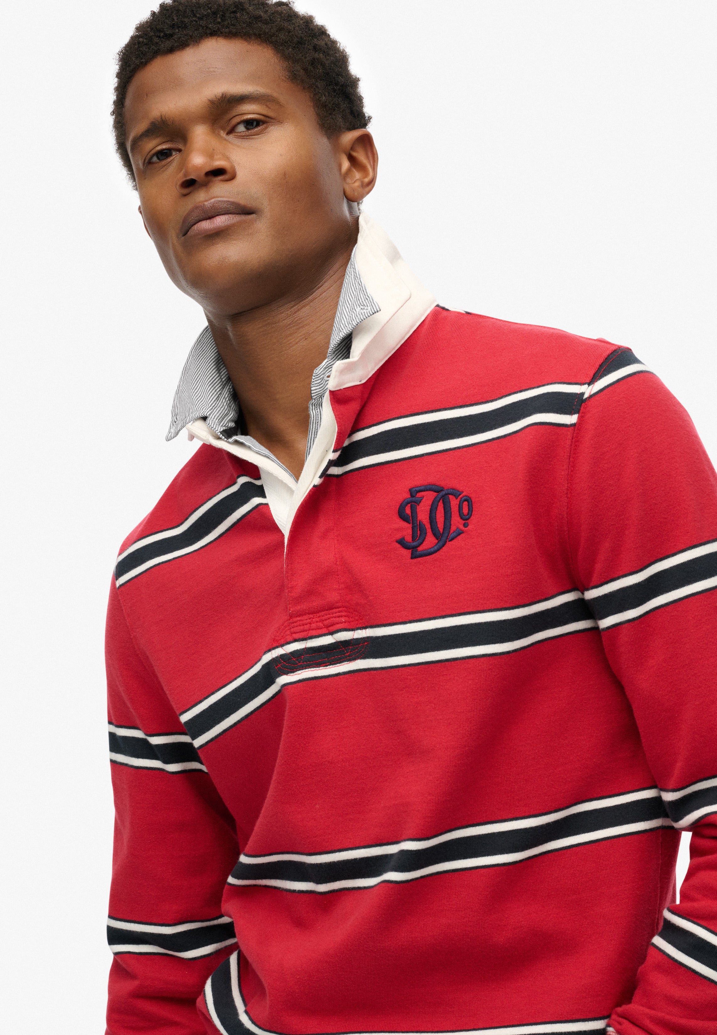 Vintage Athletic Stripe Rugby Top