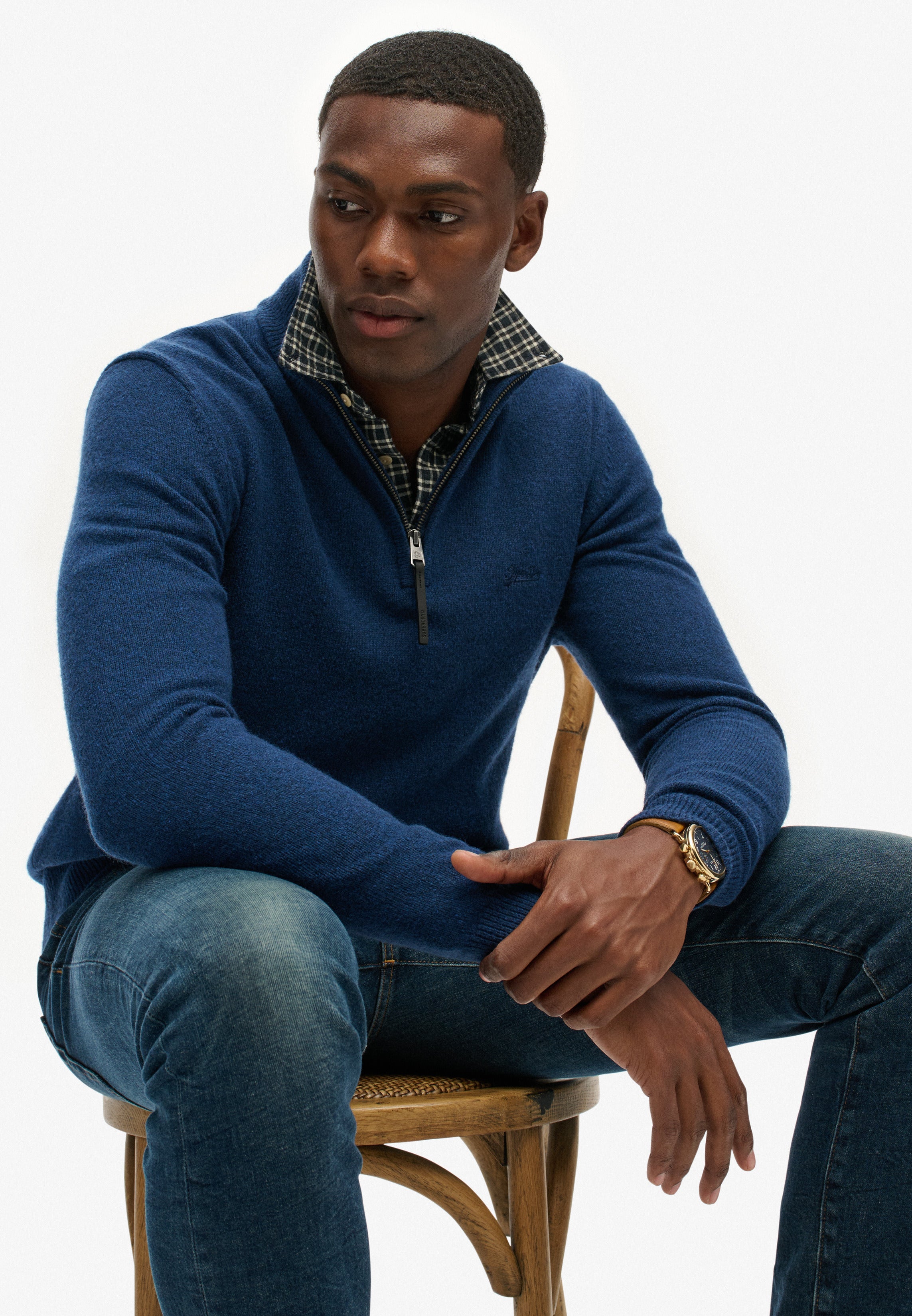 Wool Blend Half Zip Jumper