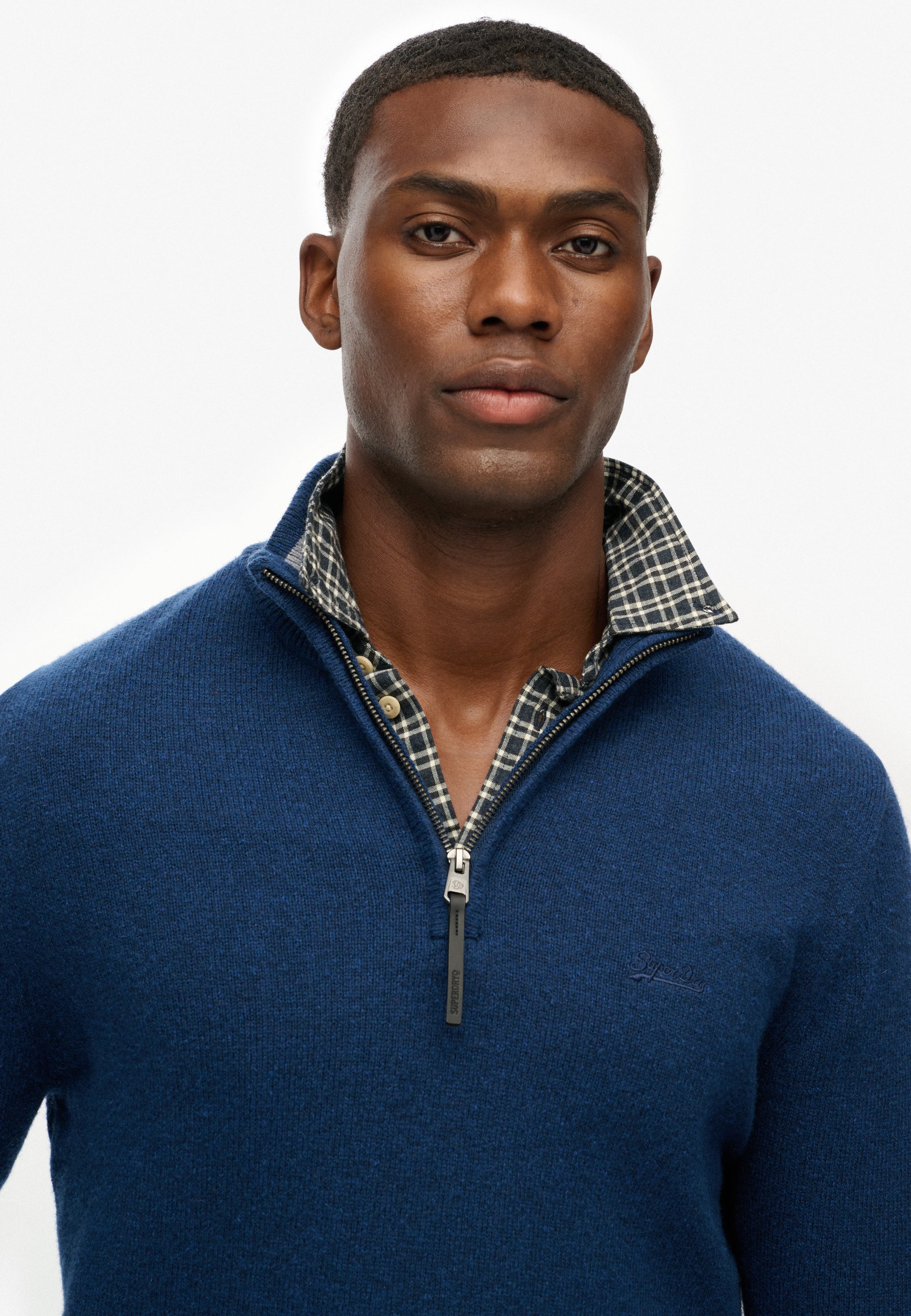 Wool Blend Half Zip Jumper