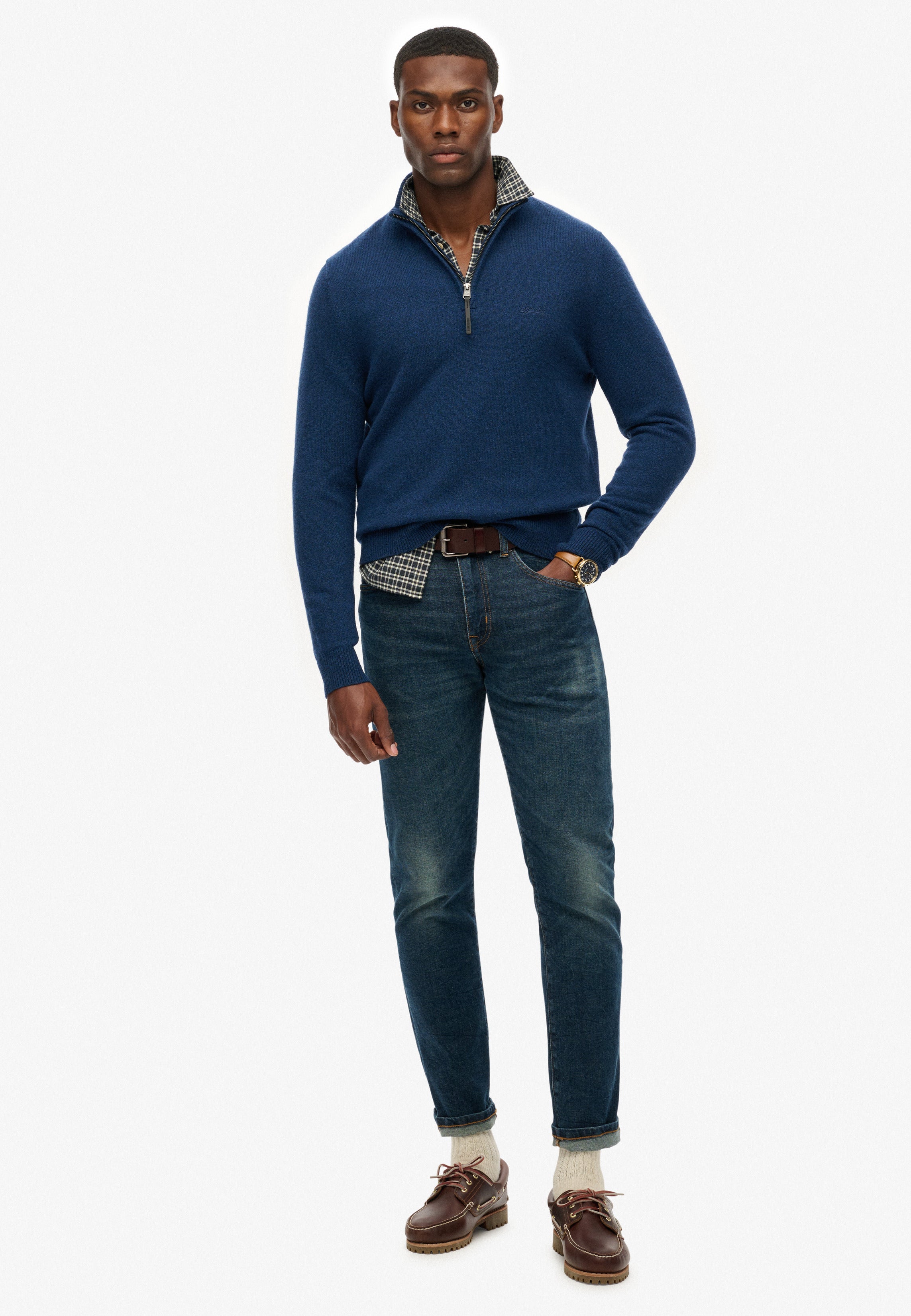 Wool Blend Half Zip Jumper