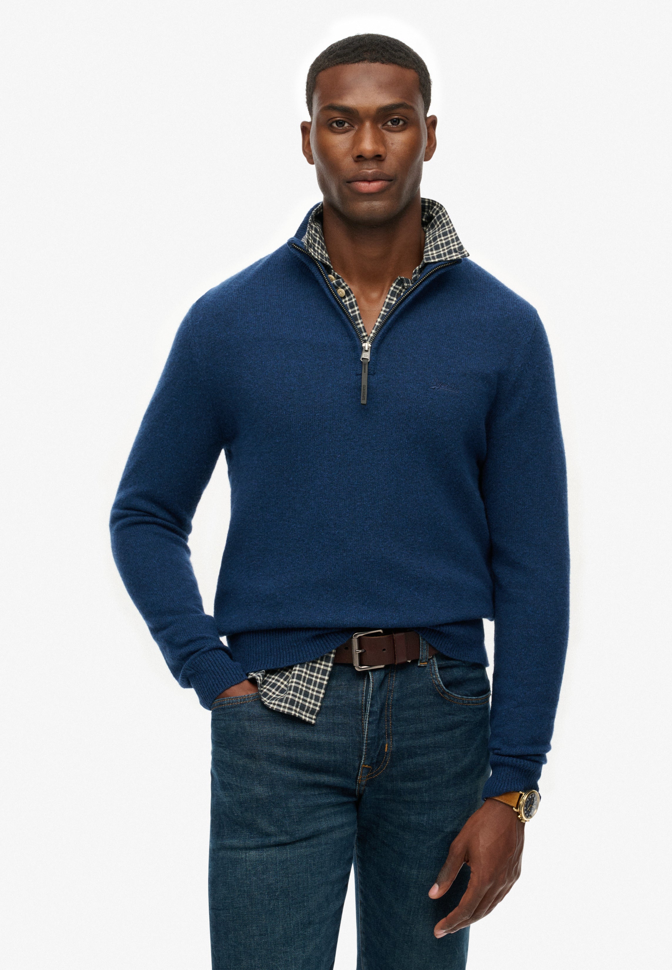 Wool Blend Half Zip Jumper