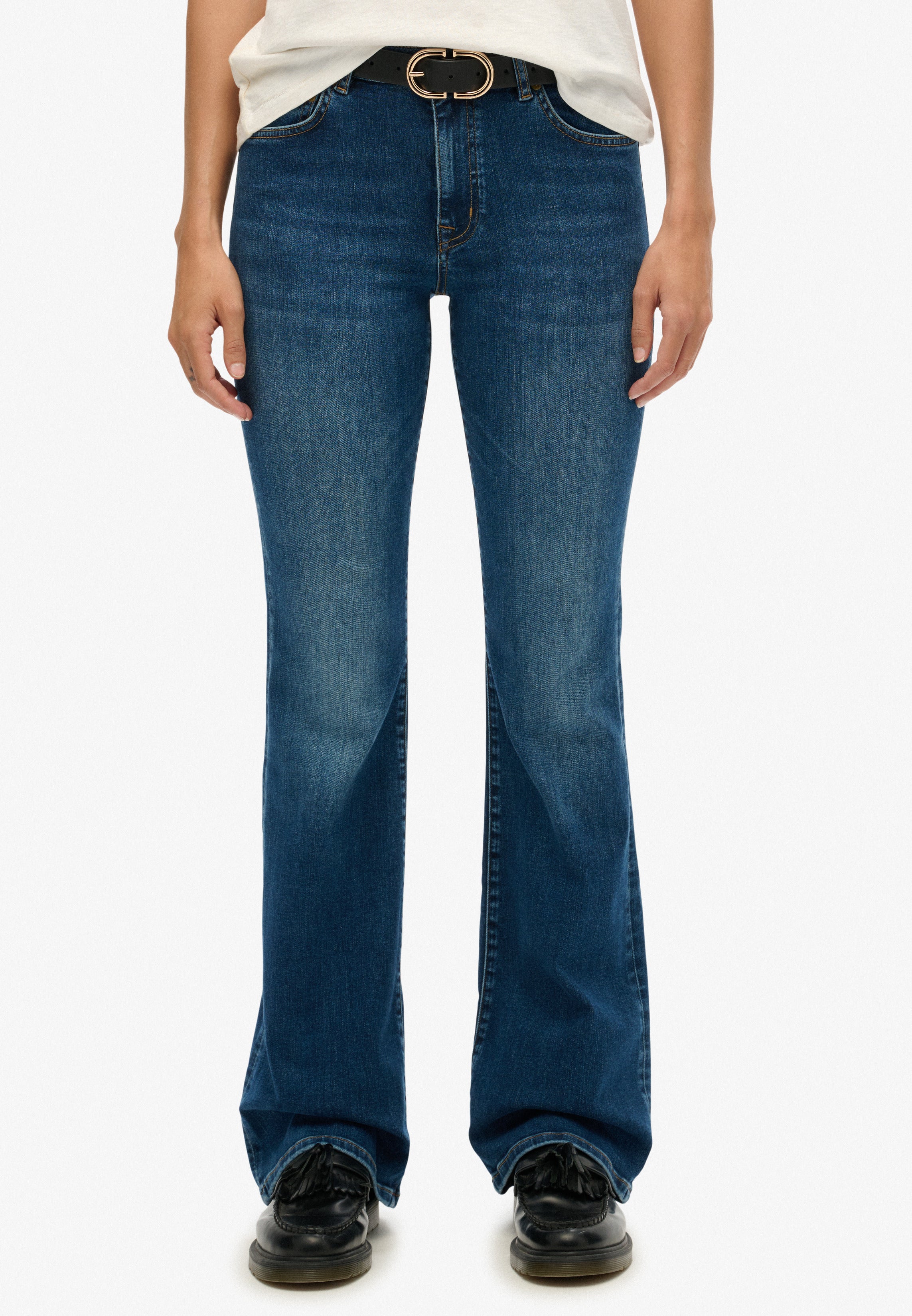 Organic Cotton Mid Rise Flare Jean