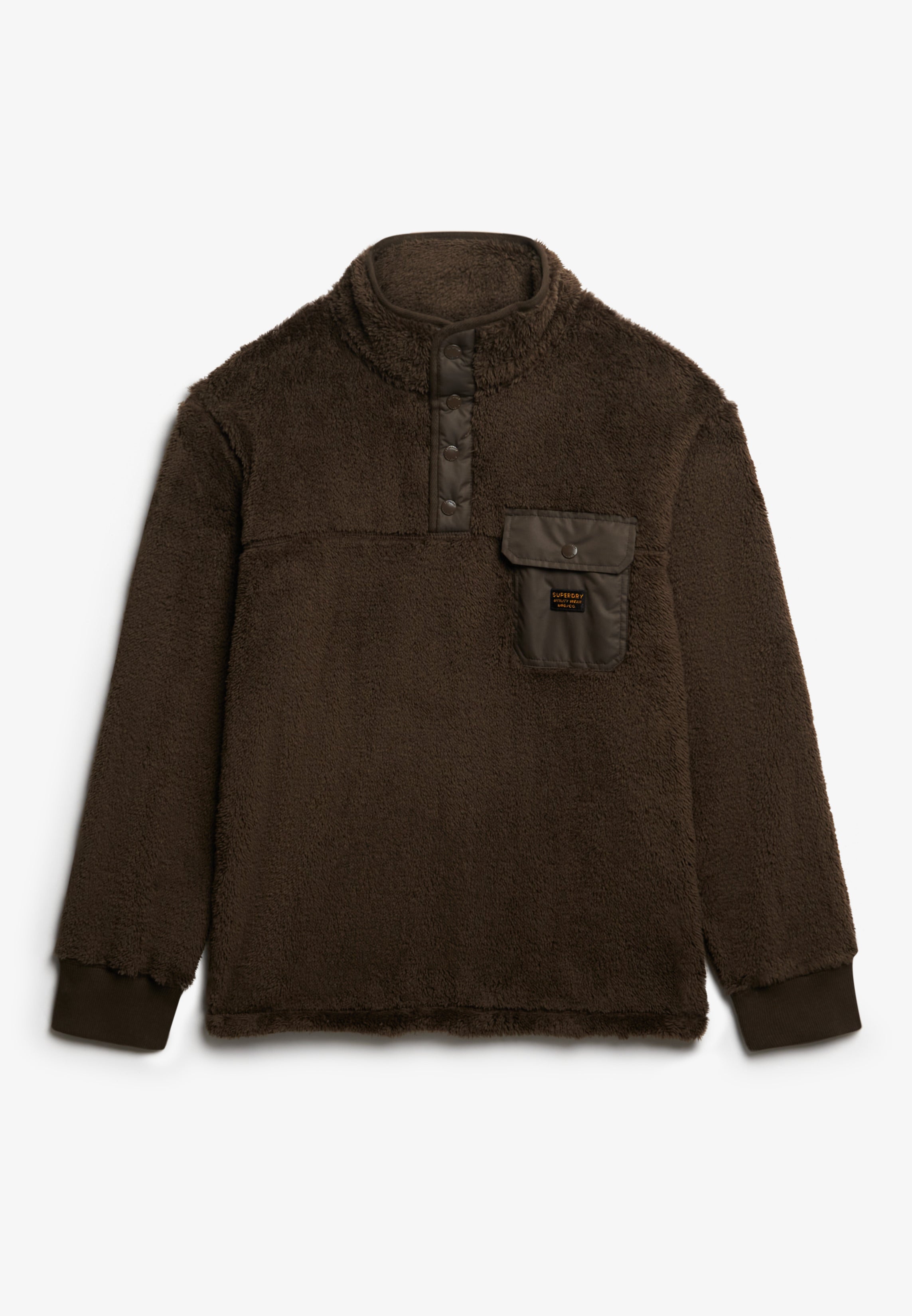 High Pile Fleece Henley Jumper