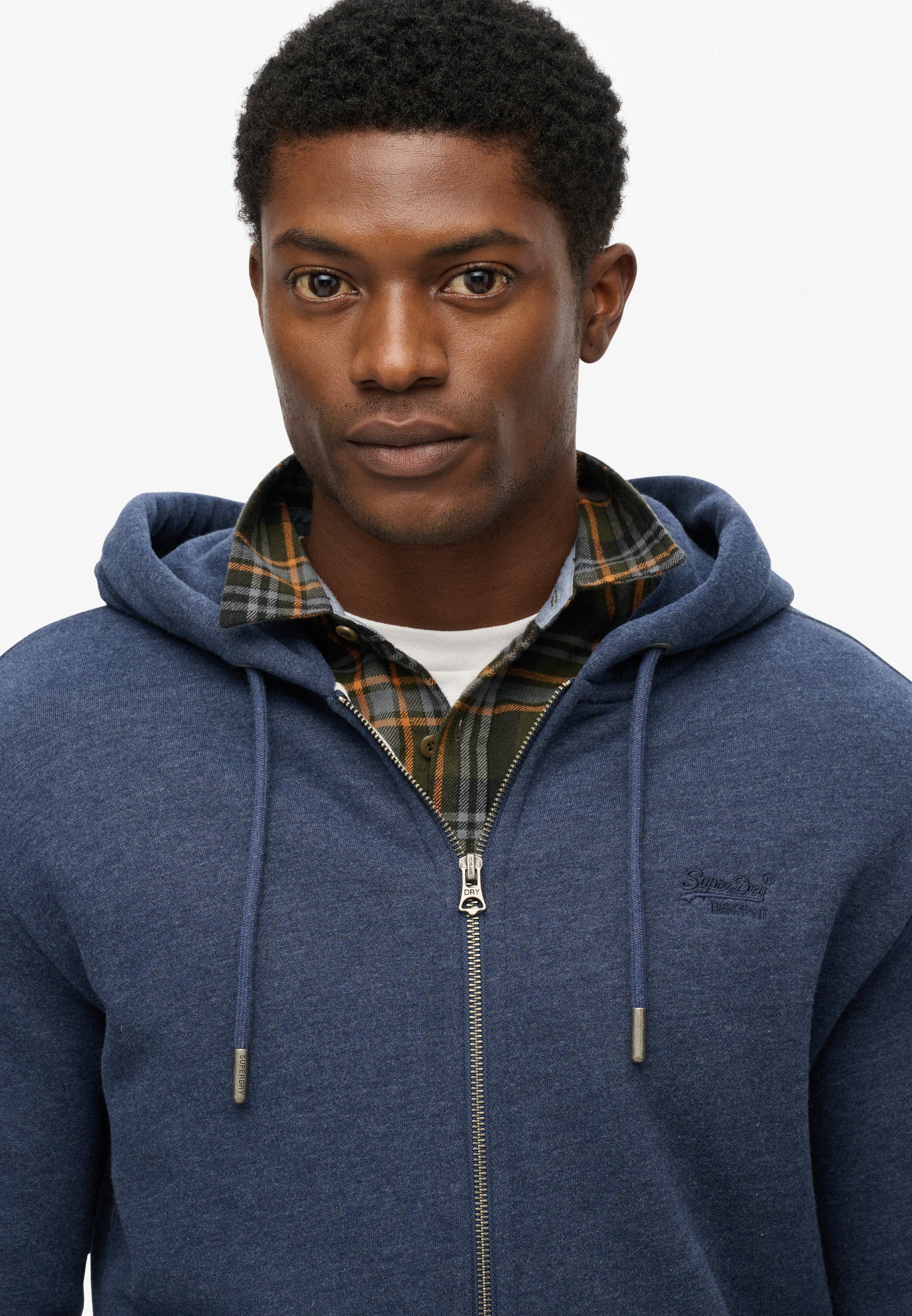 Essential Logo Half Brushed Zip Hoodie