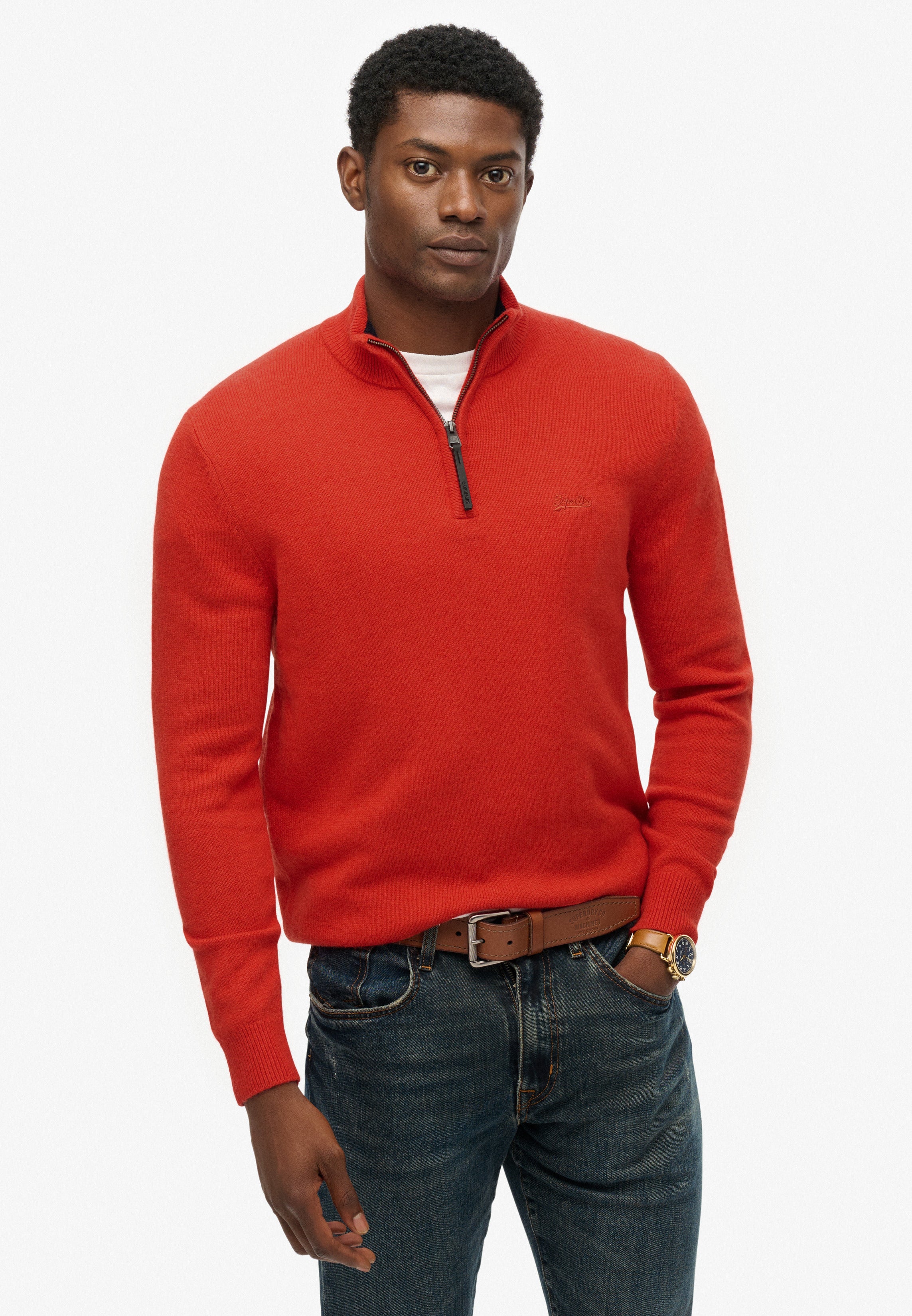 Wool Blend Half Zip Jumper