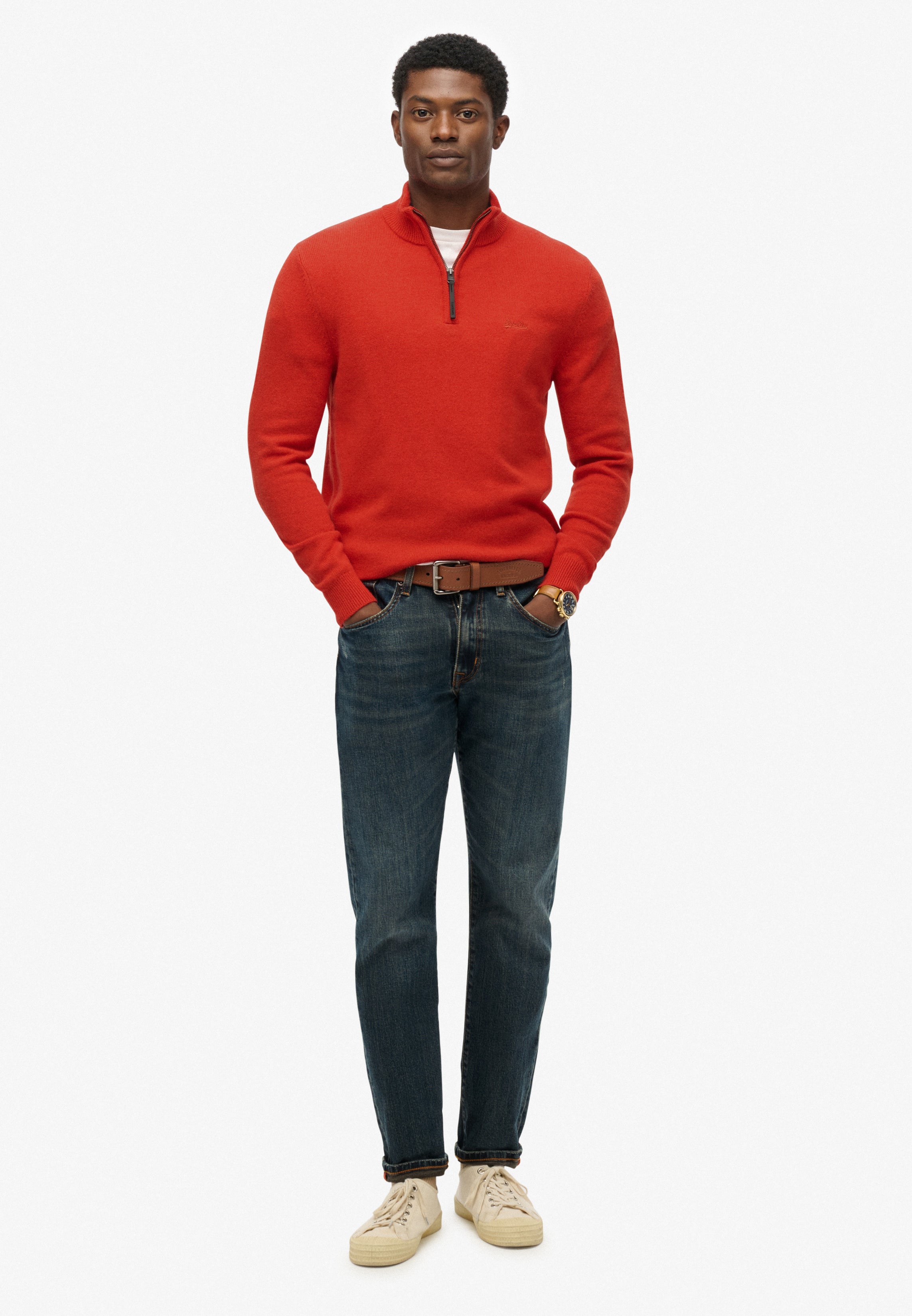 Wool Blend Half Zip Jumper