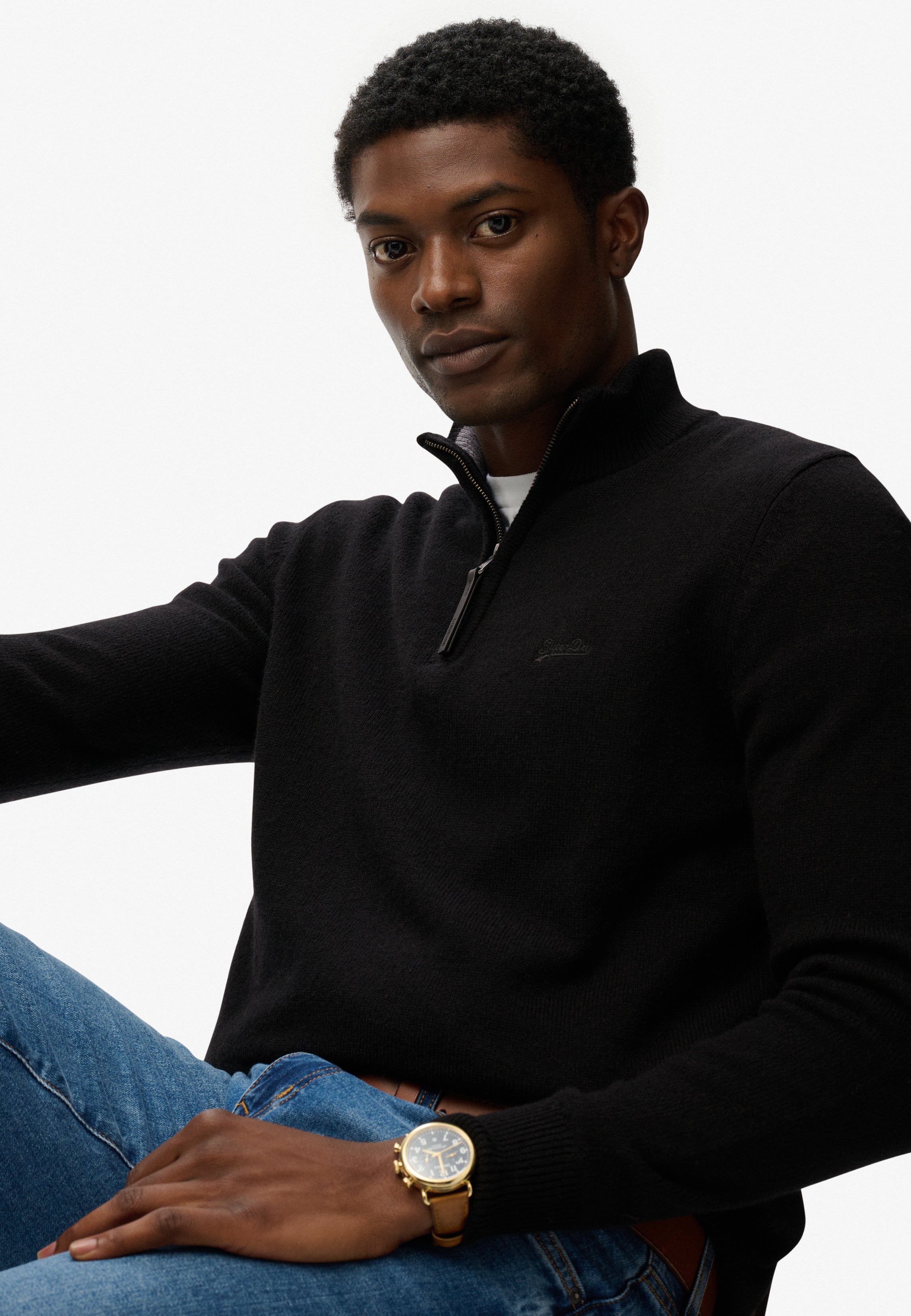 Wool Blend Half Zip Jumper