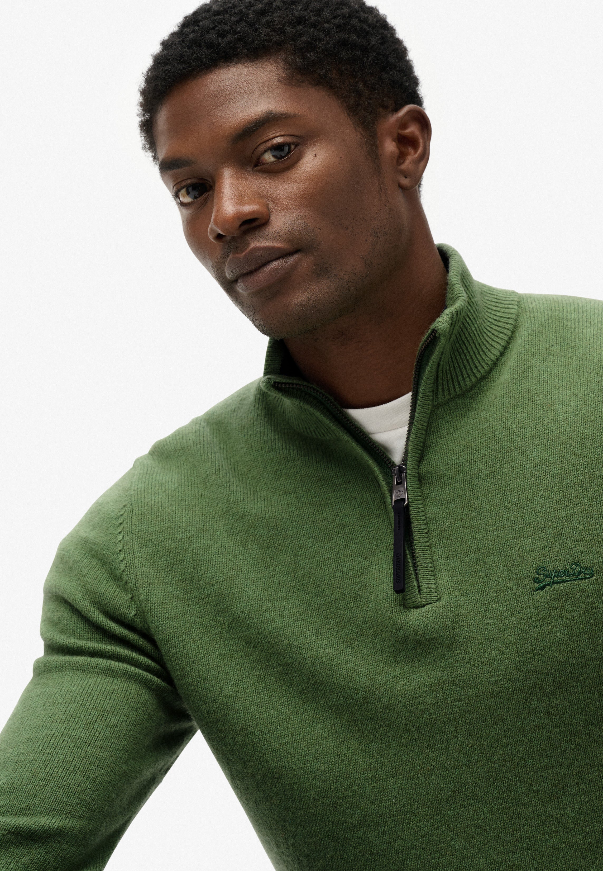 Wool Blend Half Zip Jumper