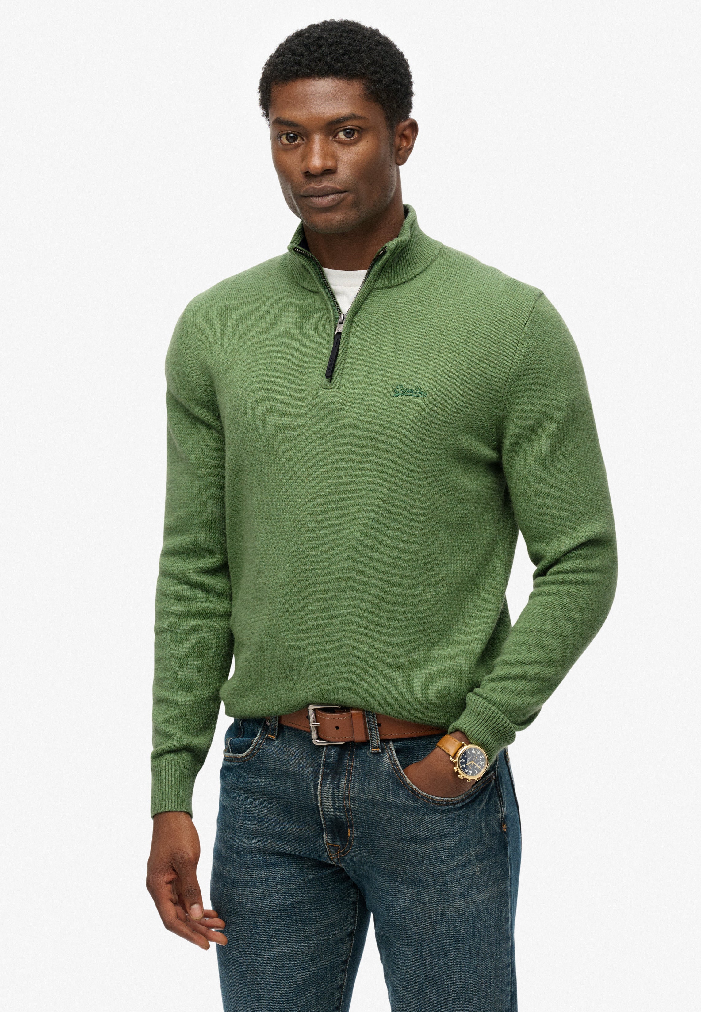Wool Blend Half Zip Jumper
