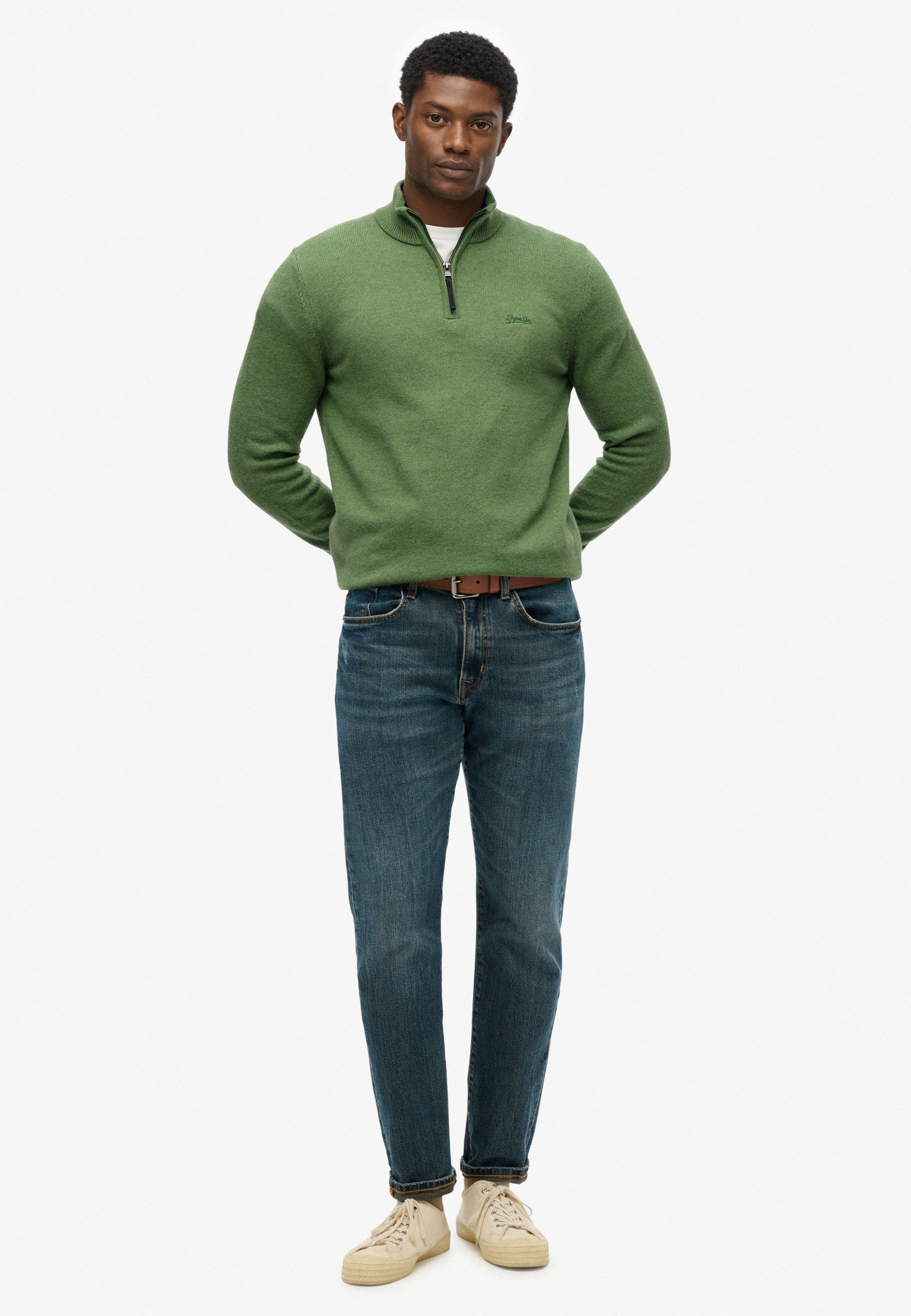 Wool Blend Half Zip Jumper