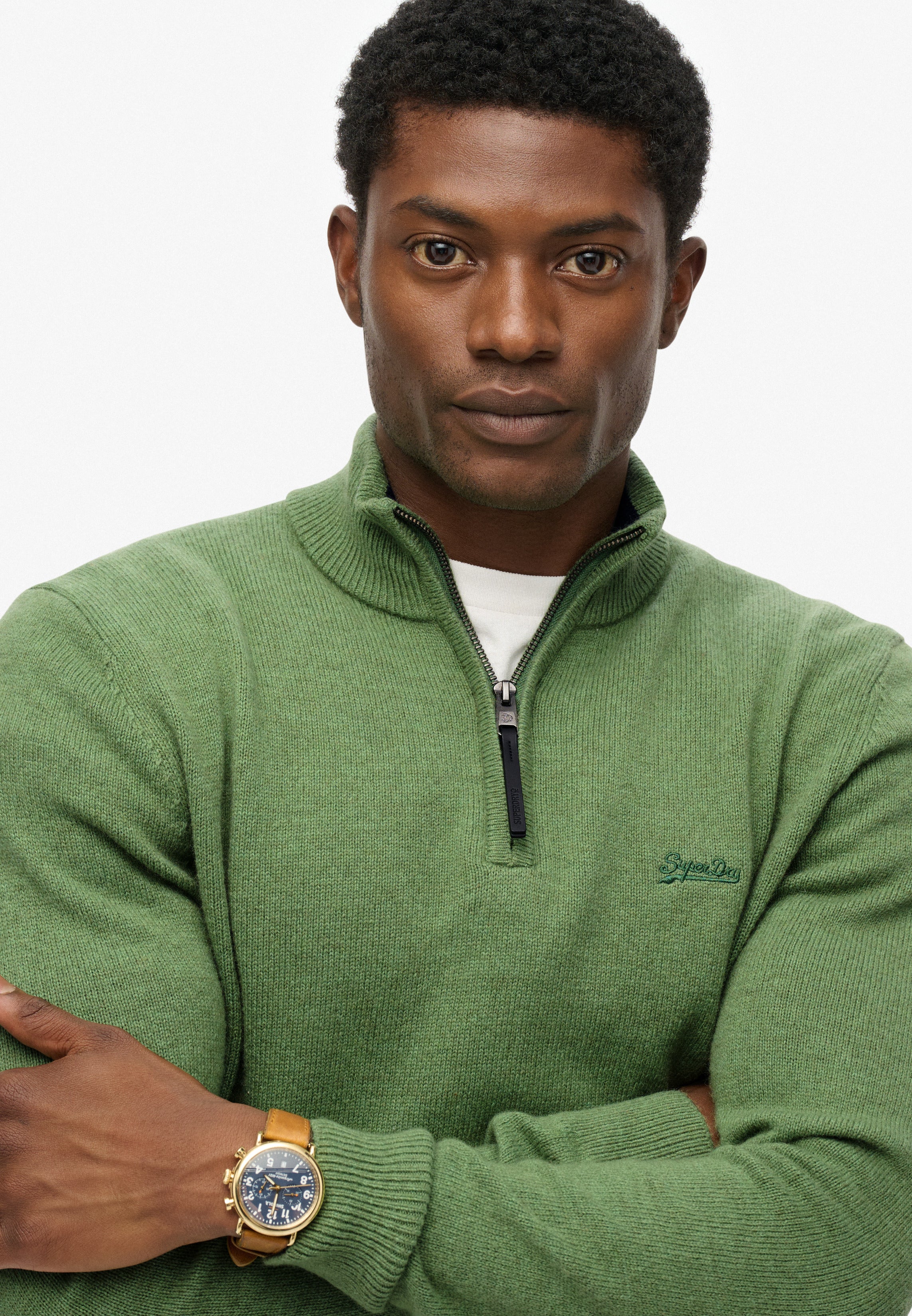 Wool Blend Half Zip Jumper