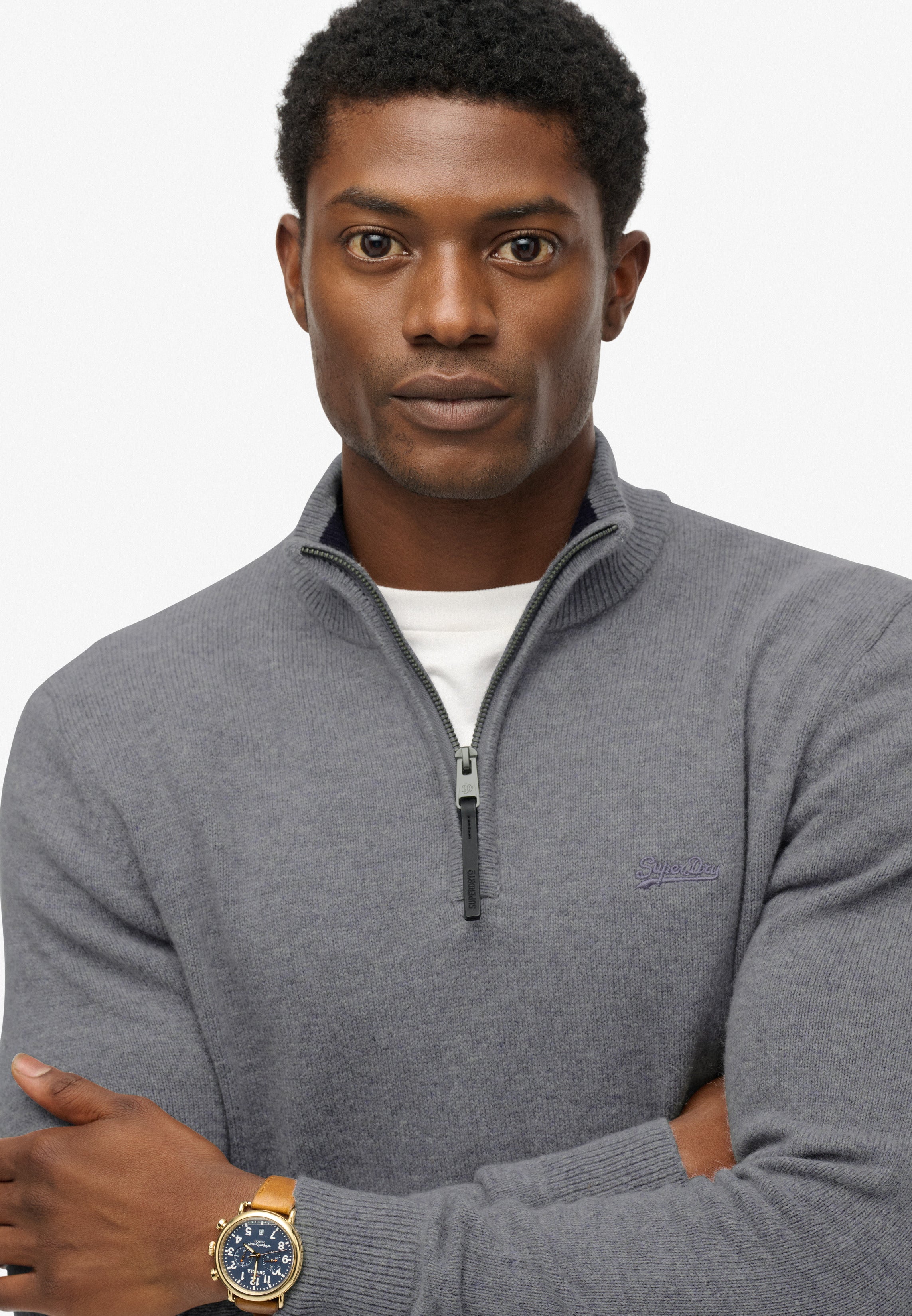 Wool Blend Half Zip Jumper