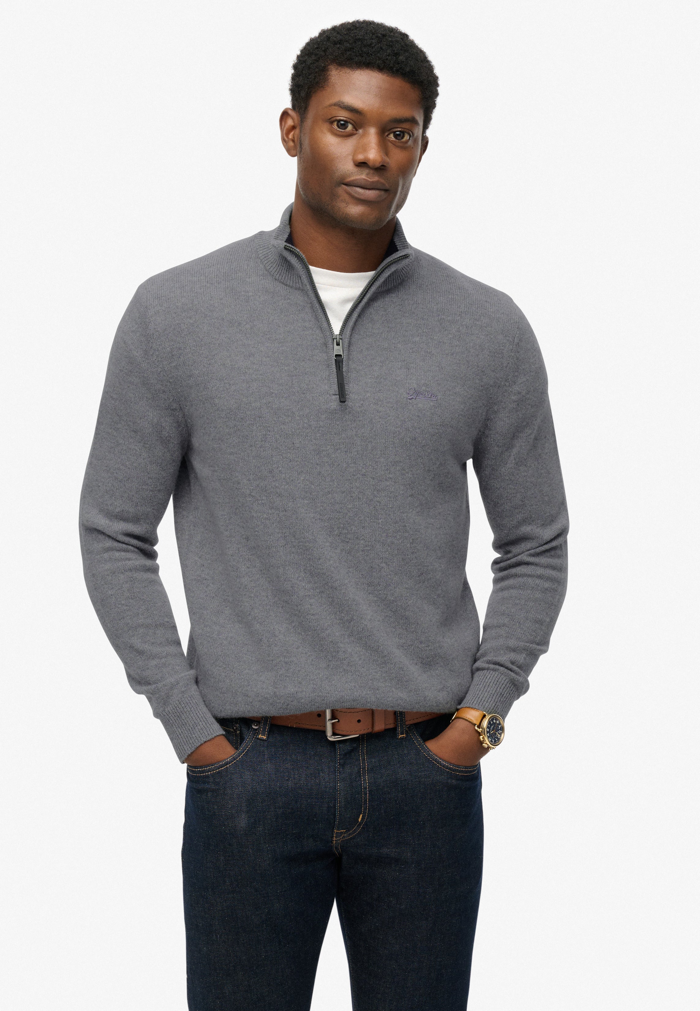 Wool Blend Half Zip Jumper