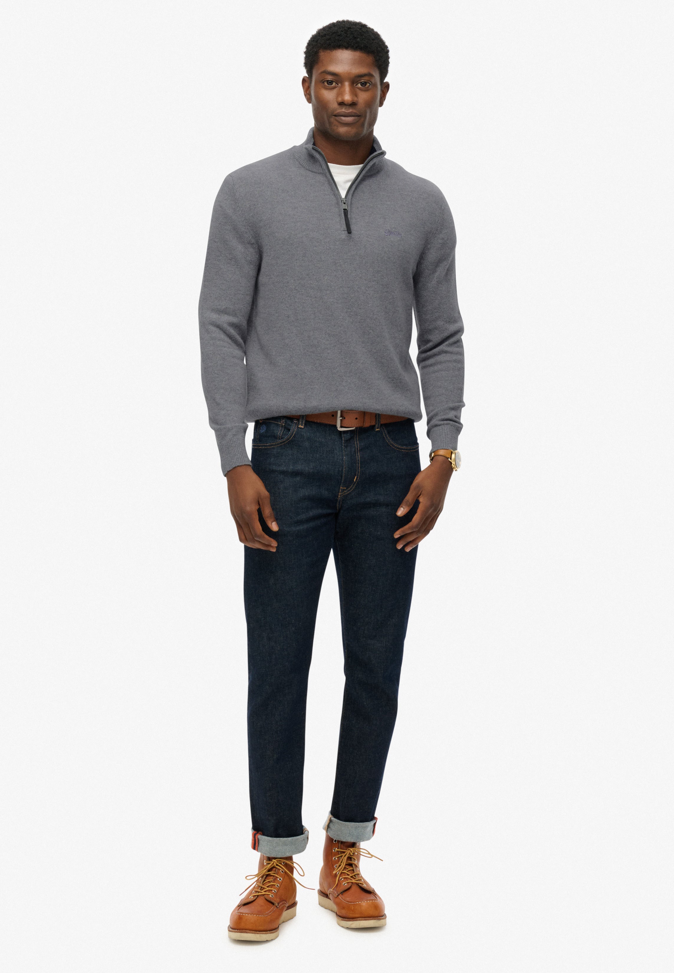 Wool Blend Half Zip Jumper